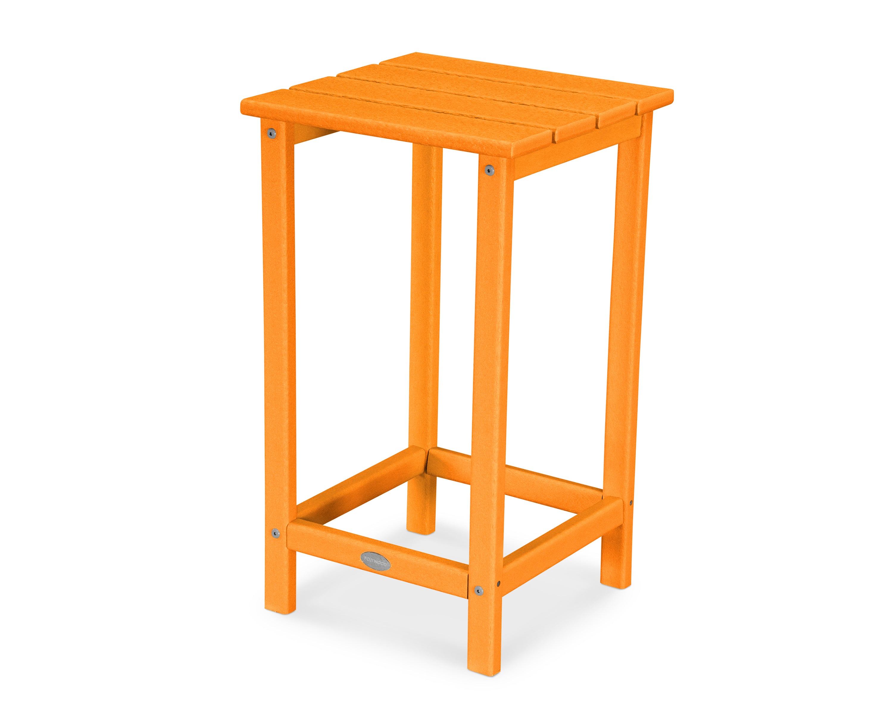 POLYWOOD Long Island 26" Counter Side Table in Tangerine