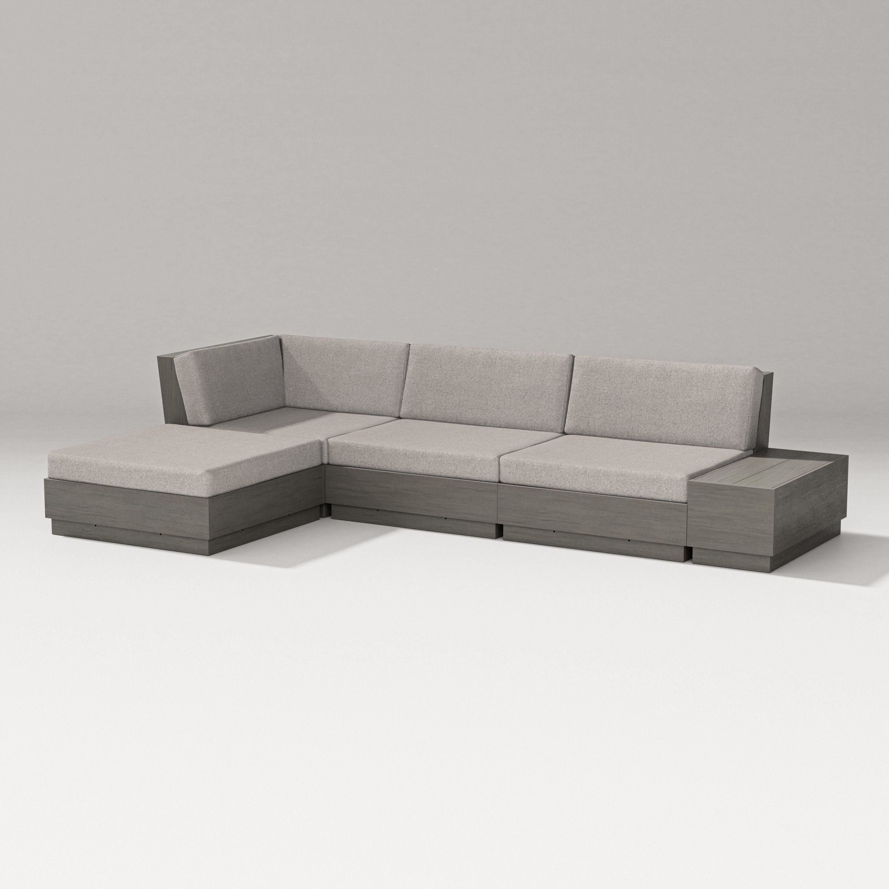 PW Designer Series Elevate Chaise Sectional in Driftwood / Weathered Tweed