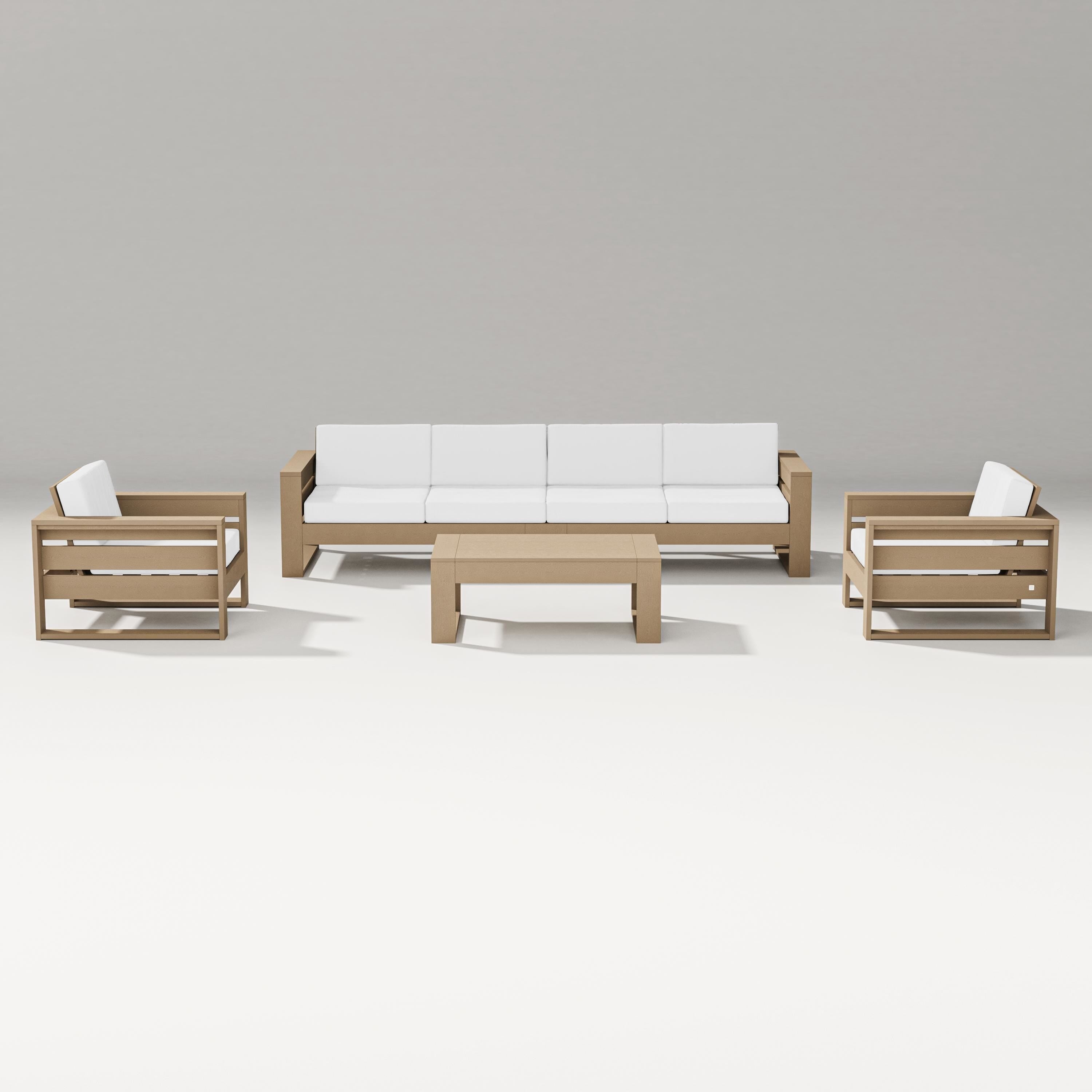PW Designer Series Latitude 5-Piece Lounge Sofa Set in Vintage Sahara / Natural