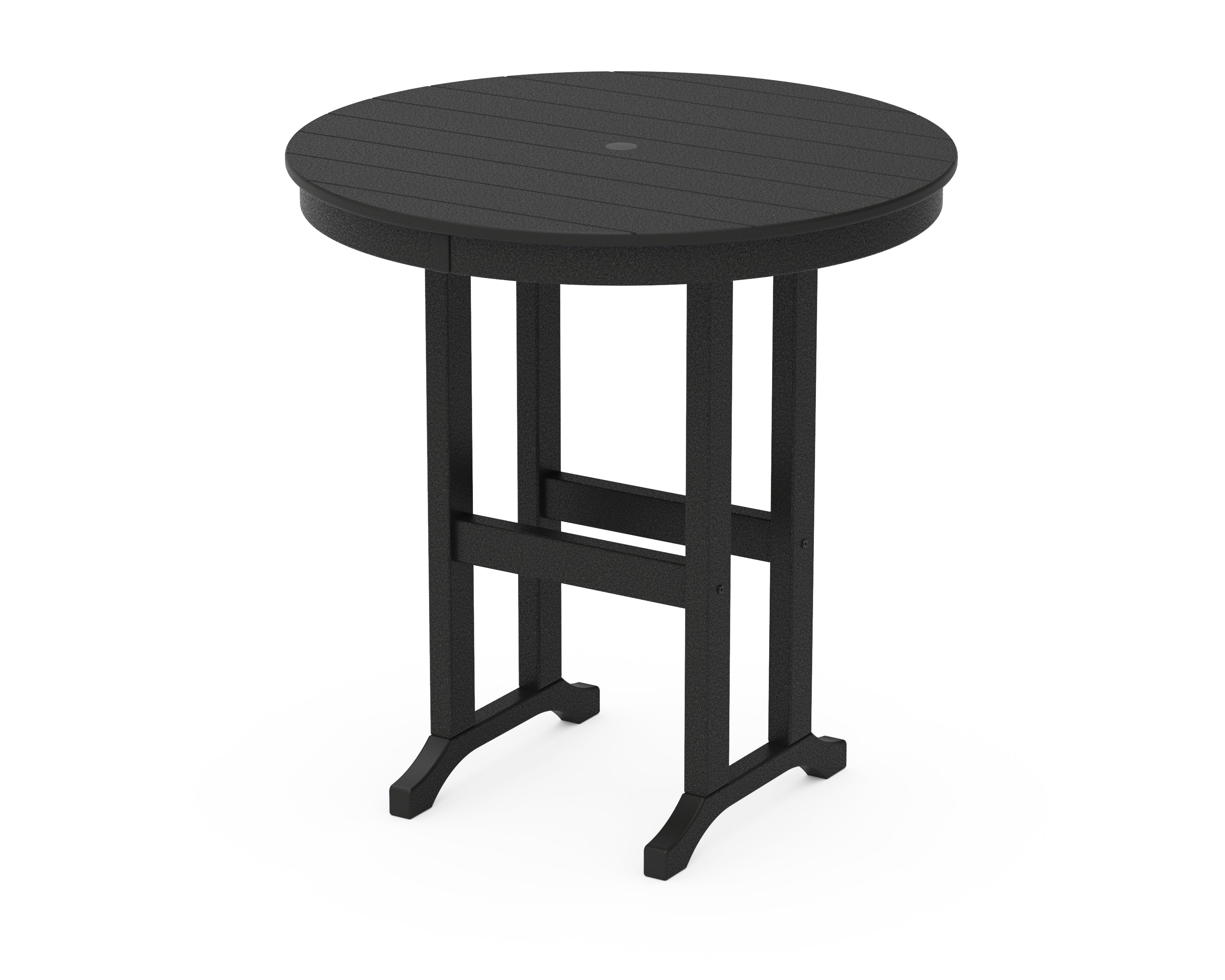 POLYWOOD 36" Round Farmhouse Counter Table in Black