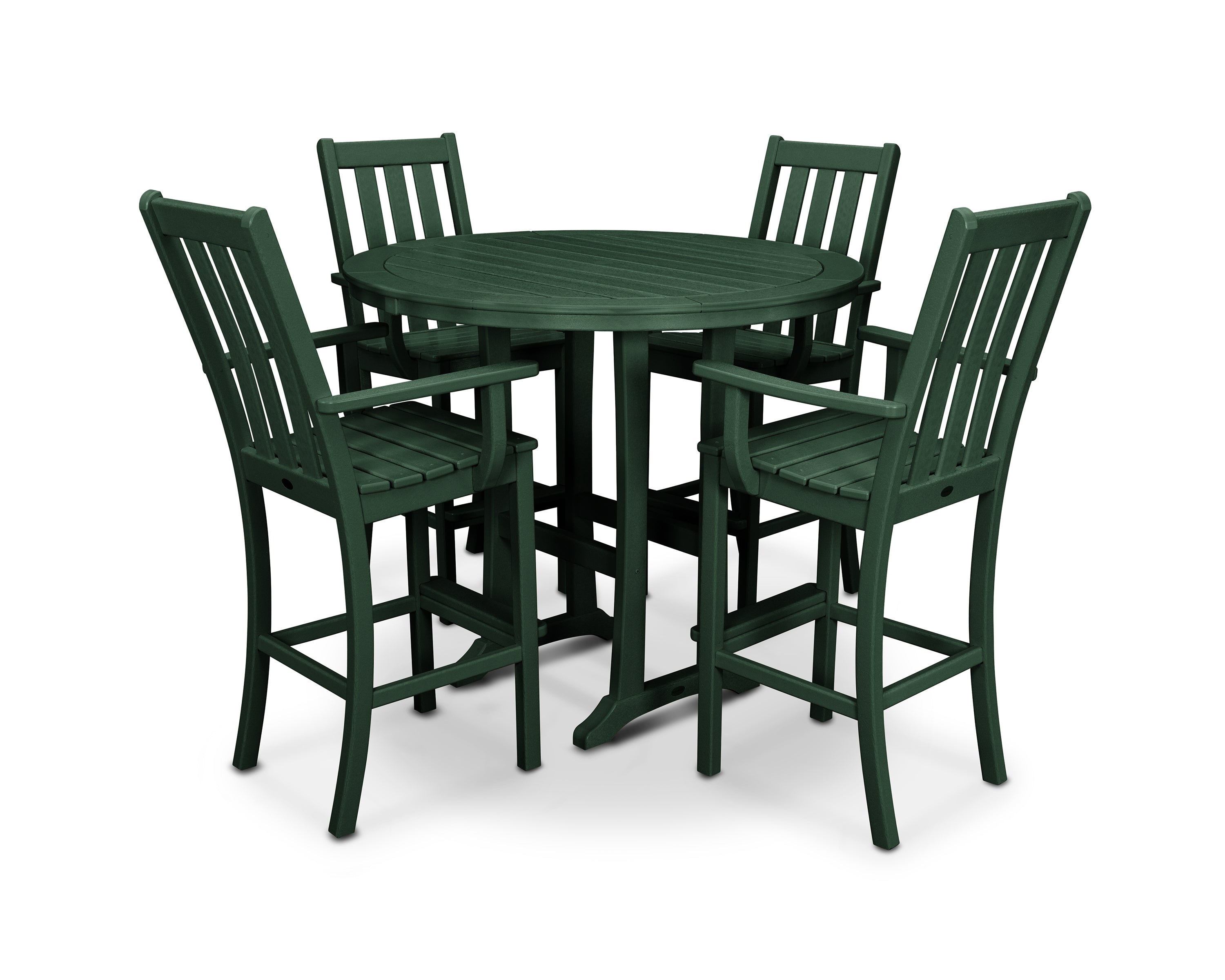 POLYWOOD® Vineyard 5-Piece Round Bar Set in Green