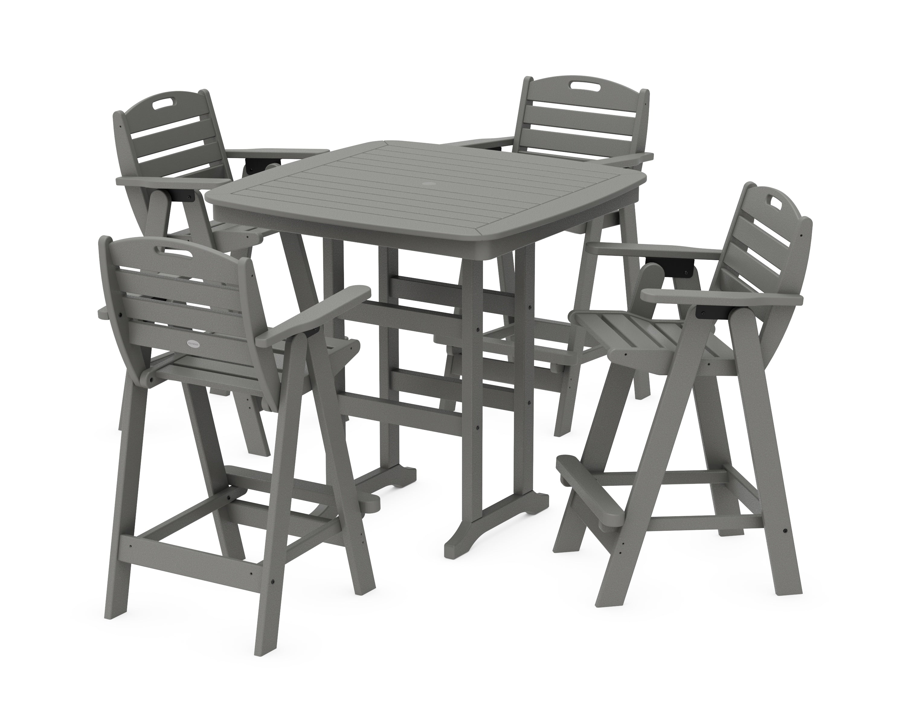 POLYWOOD Nautical 5-Piece Bar Set in Slate Grey