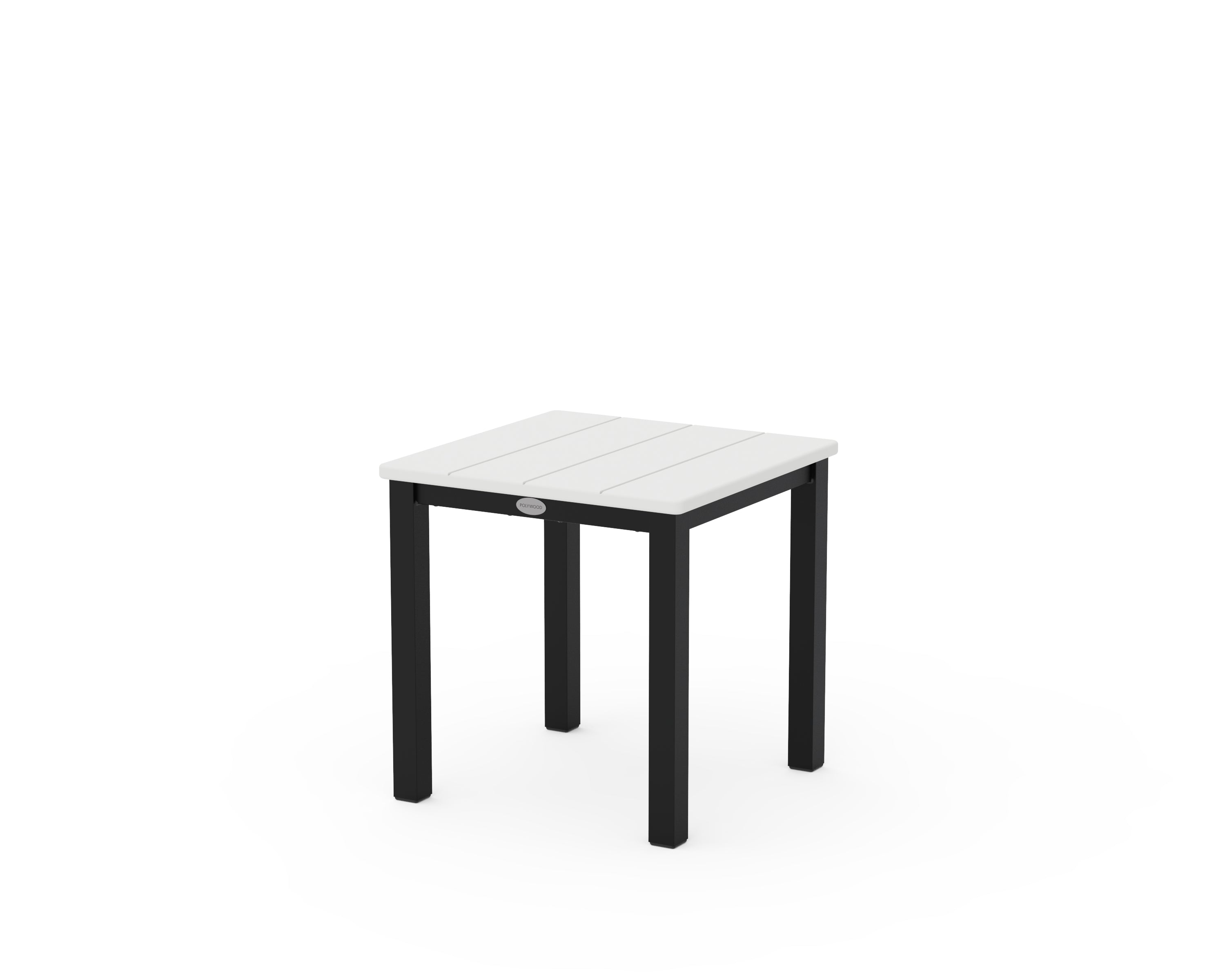 POLYWOOD Main Street 18" Side Table in Black / Vintage White