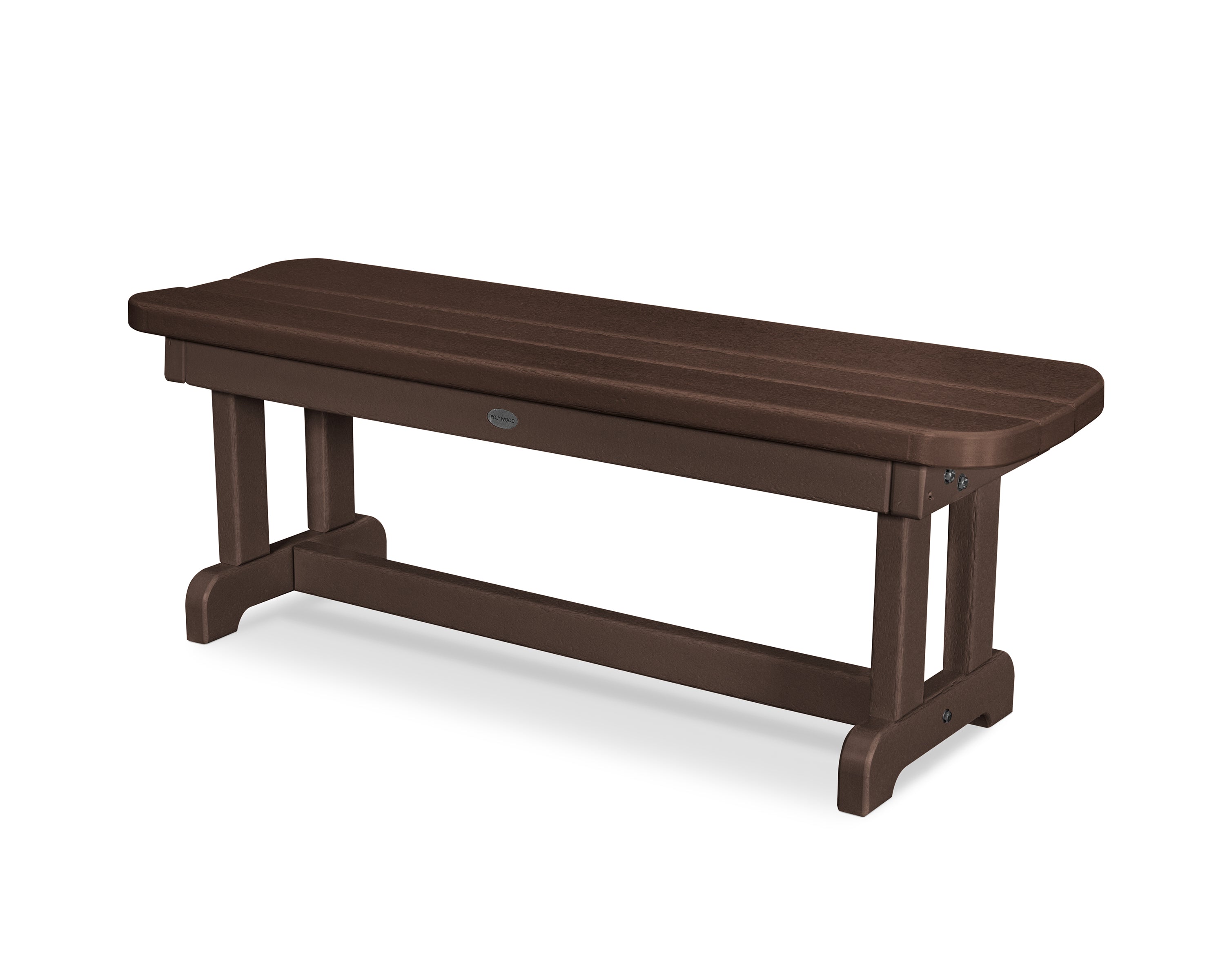 POLYWOOD Park 48" Backless Bench in Mahogany