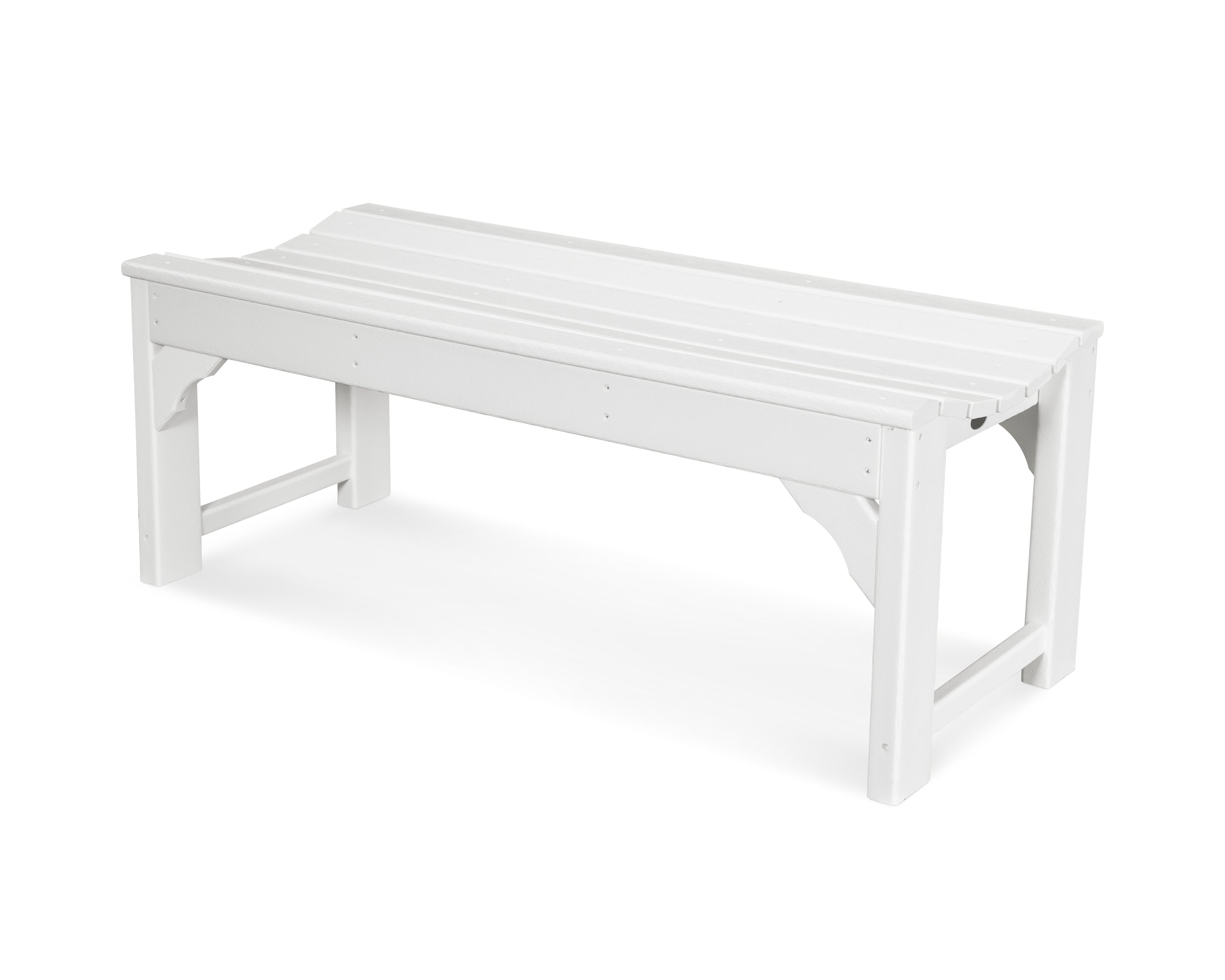 POLYWOOD Traditional Garden 48" Backless Bench in White