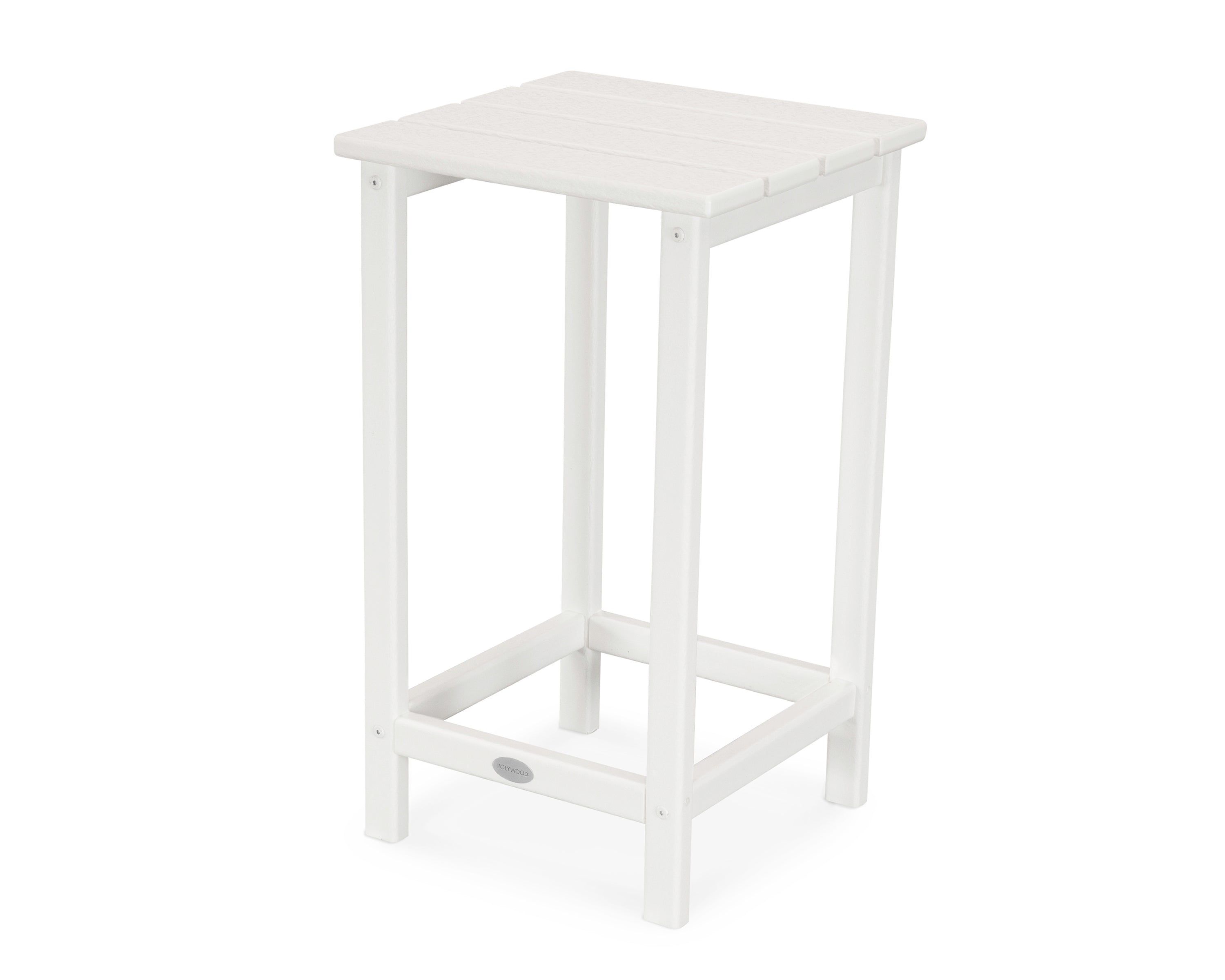 POLYWOOD Long Island 26" Counter Side Table in White