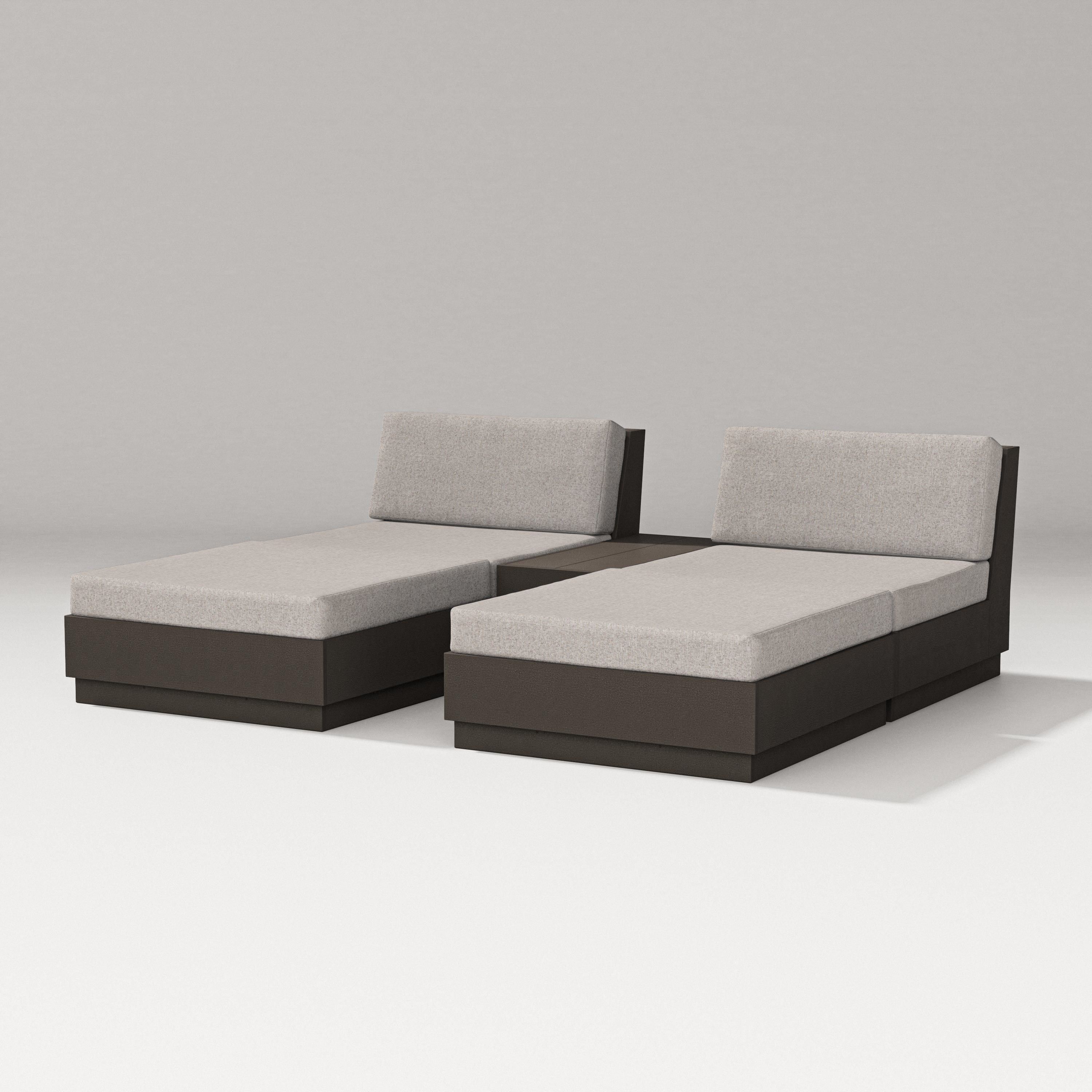 PW Designer Series Elevate Double Chaise Set in Vintage Coffee / Weathered Tweed