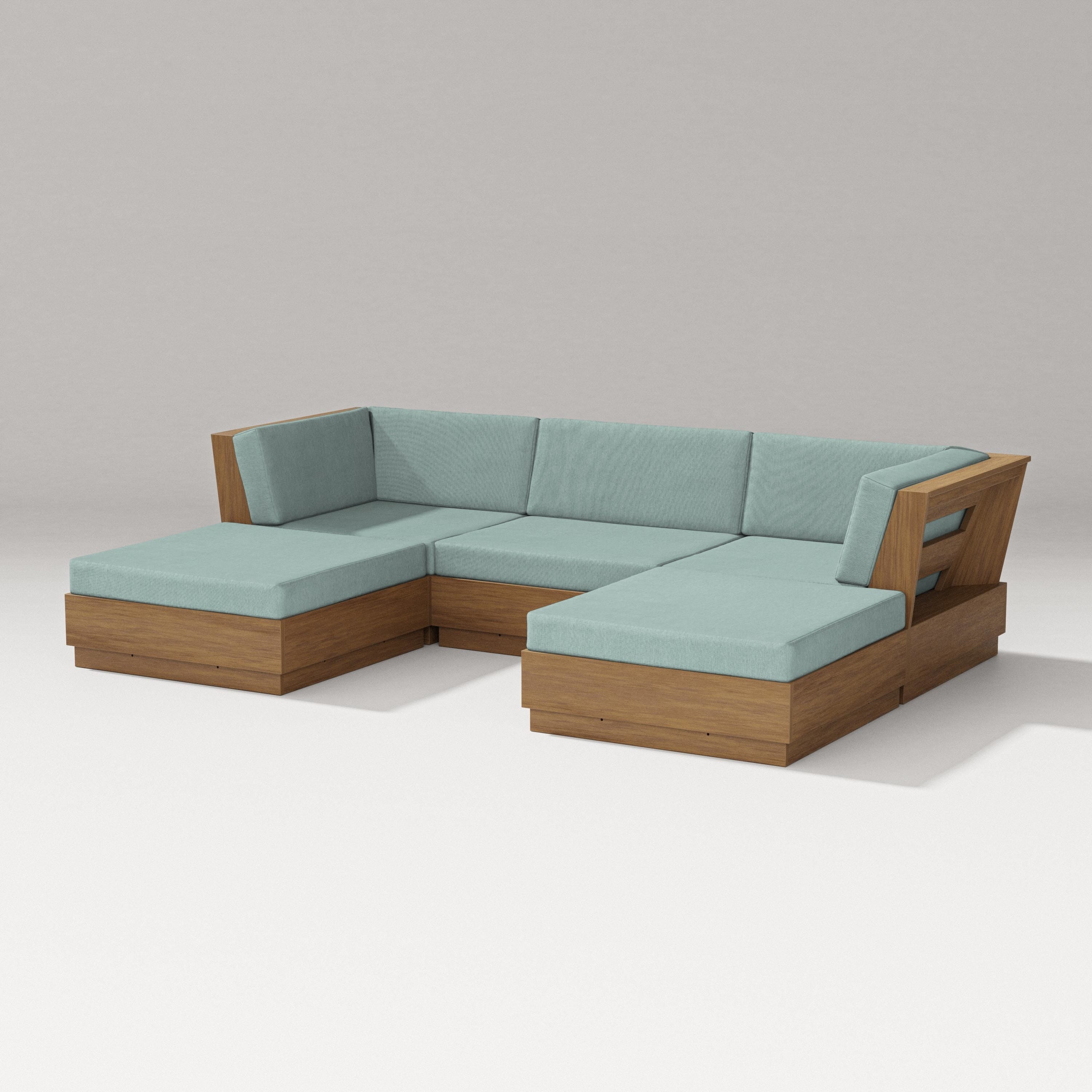 PW Designer Series Elevate Double Chaise Sectional in Natural / Glacier Spa