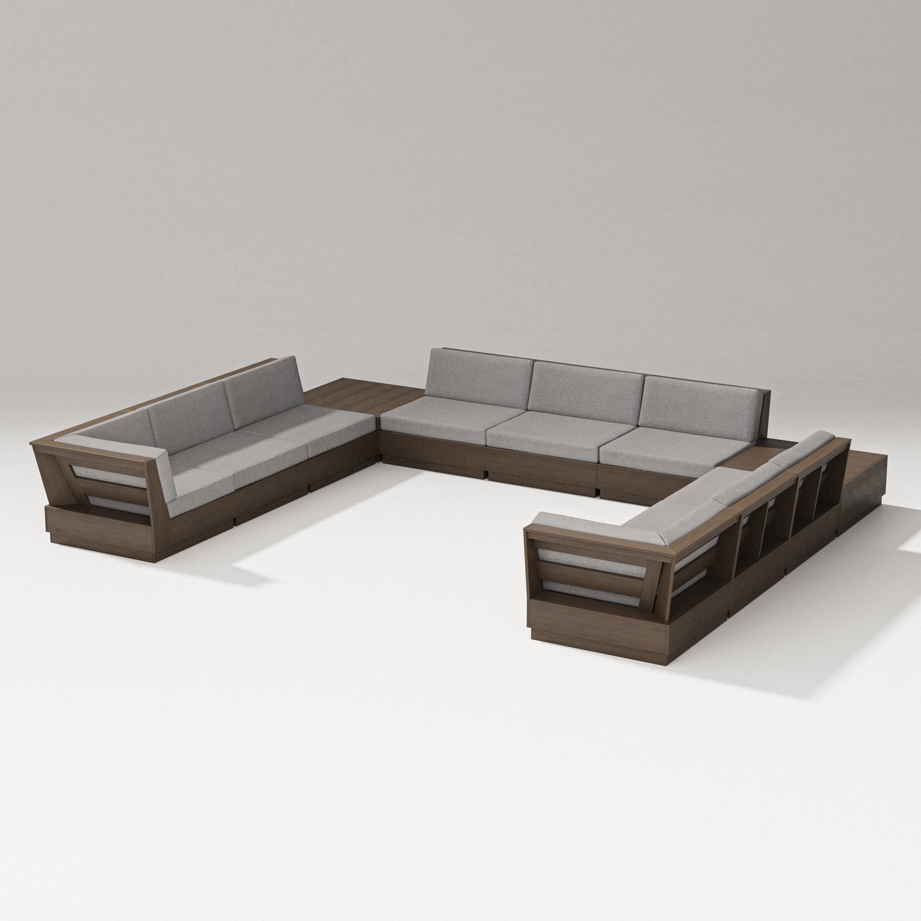 PW Designer Series Elevate 11-Piece U-Shaped Sofa Sectional in Kona / Grey Mist