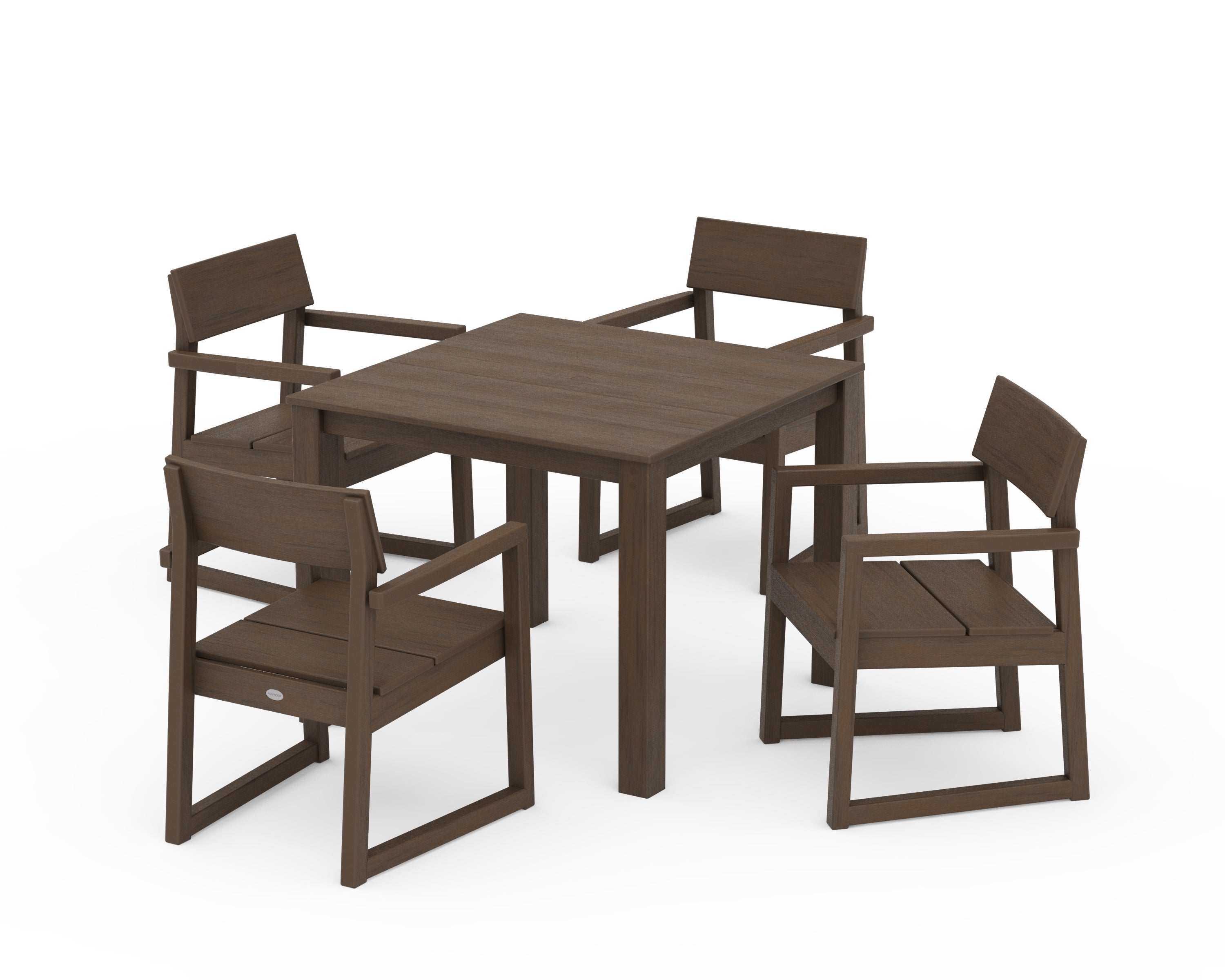 POLYWOOD EDGE 5-Piece Parsons Dining Set in Kona