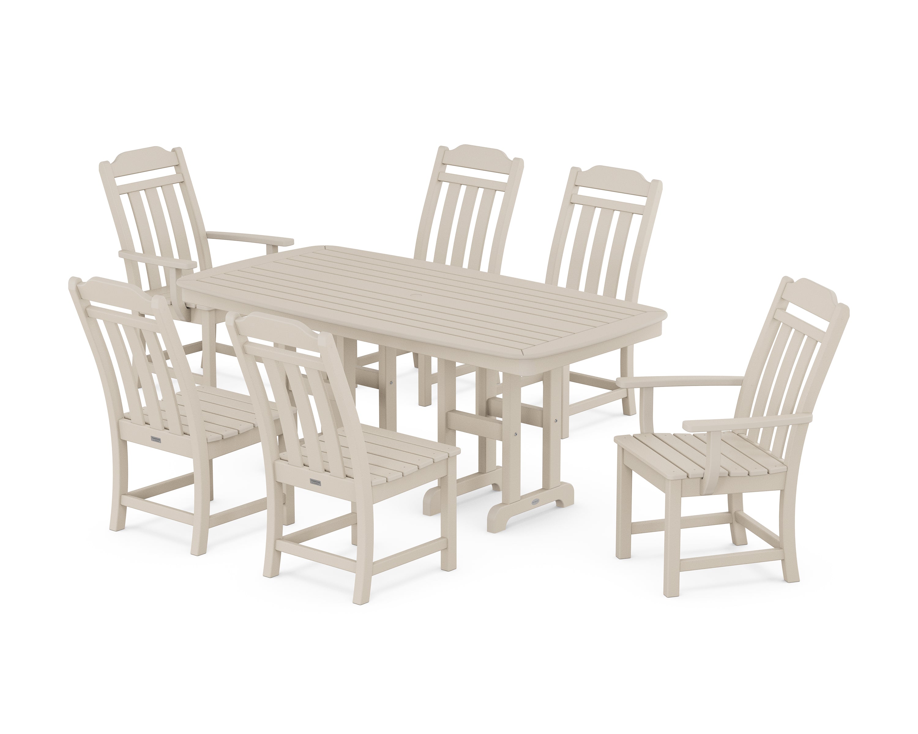 Polywood Country Living 7-Piece Dining Set in Sand