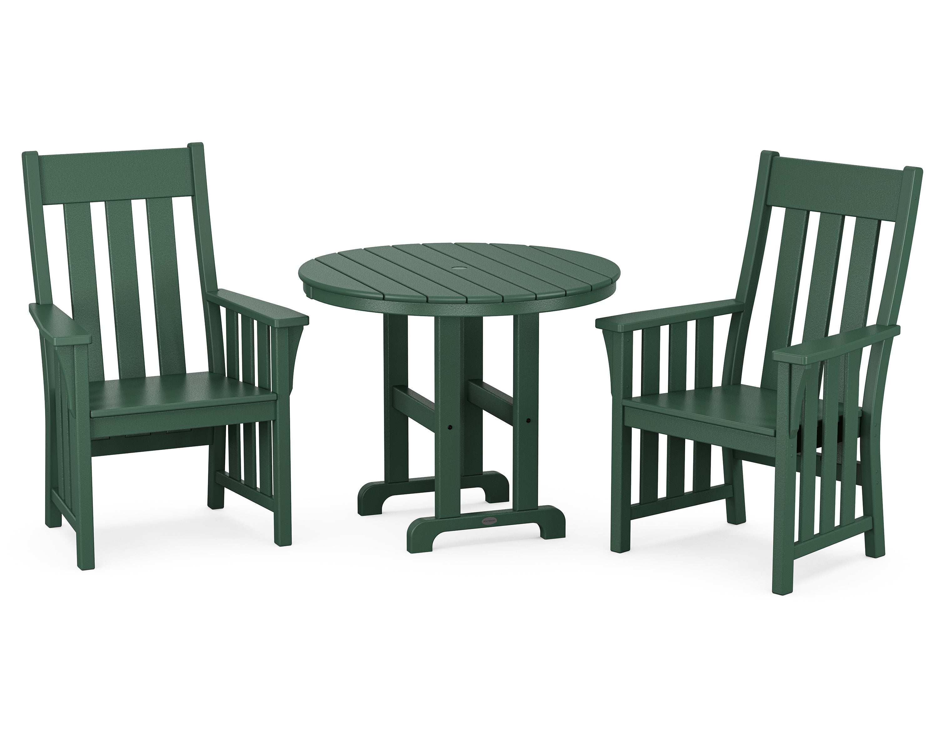 Martha Stewart by POLYWOOD® Acadia 3-Piece Farmhouse Dining Set in Green