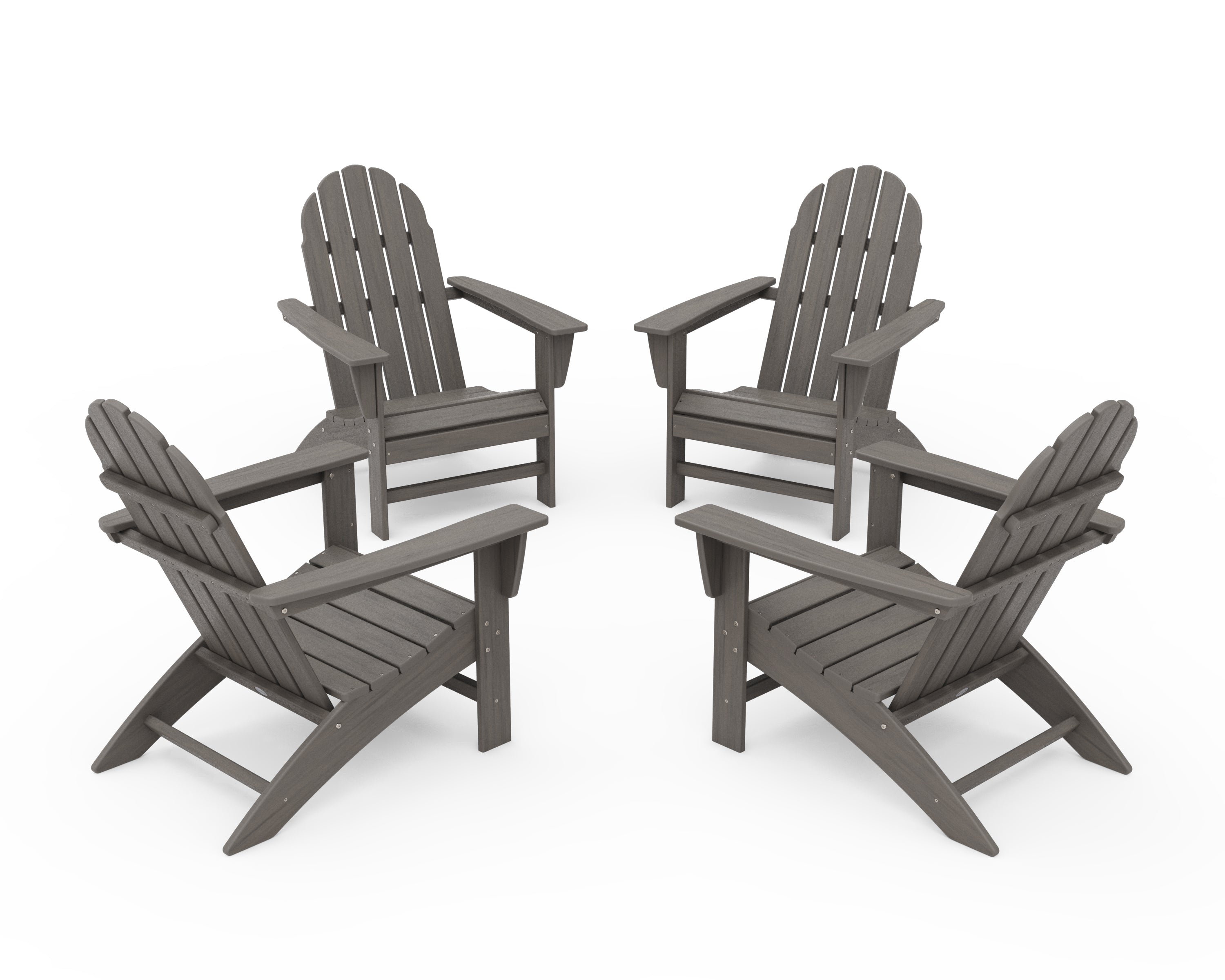 POLYWOOD Vineyard 4-Piece Adirondack Conversation Set in Driftwood