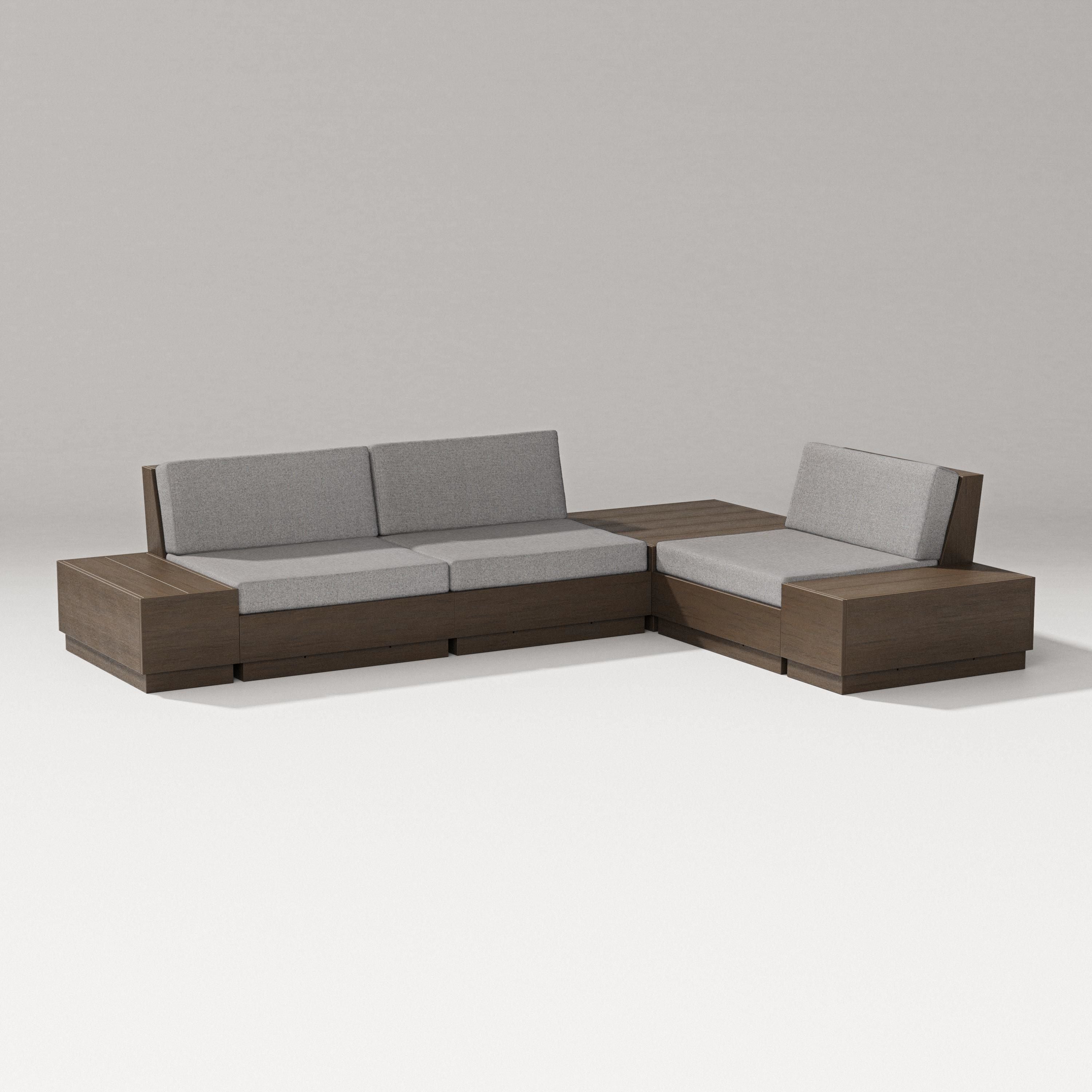 PW Designer Series Elevate 6-Piece Corner Sectional in Kona / Grey Mist
