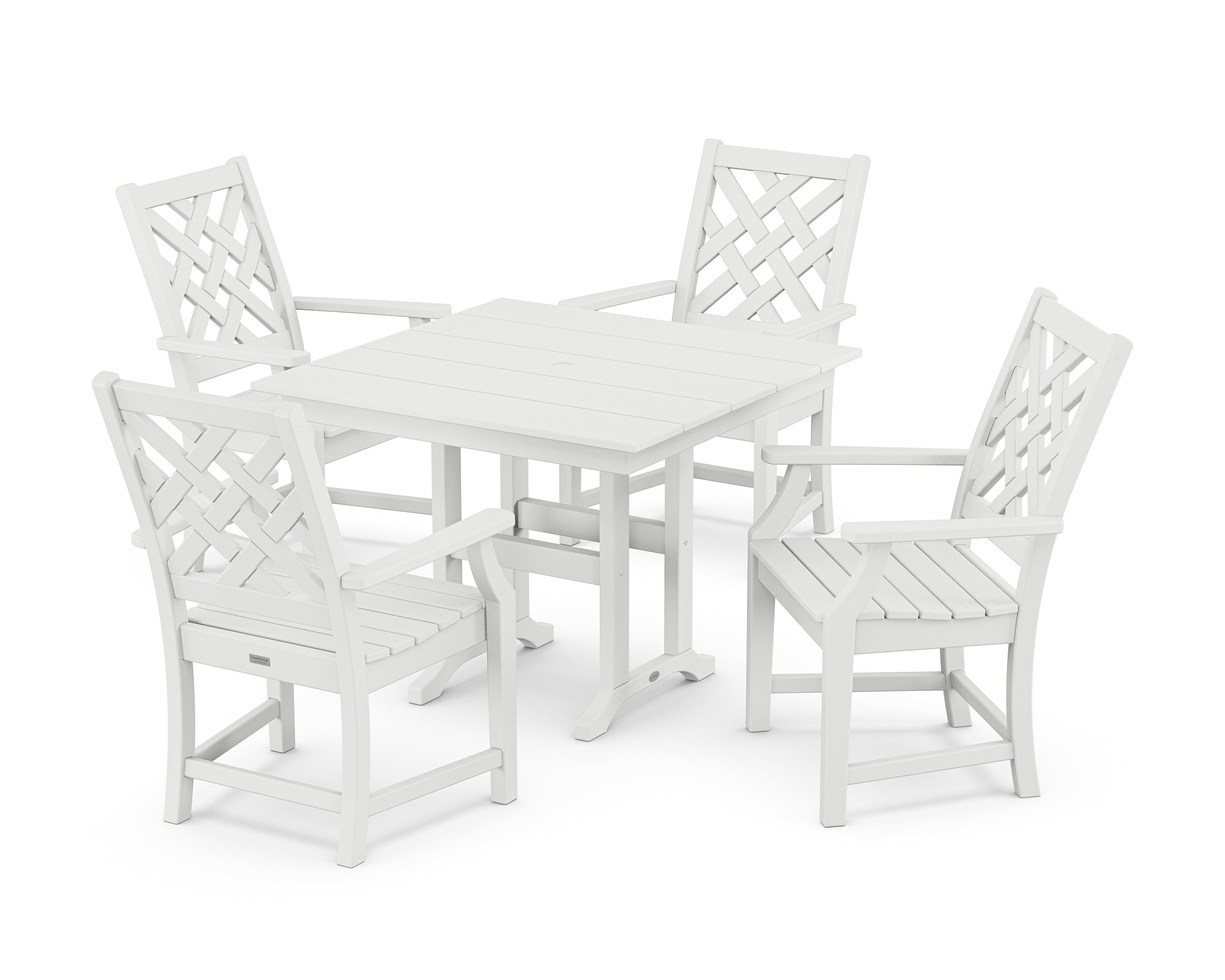 Country Living Wovendale 5-Piece Farmhouse Dining Set in White