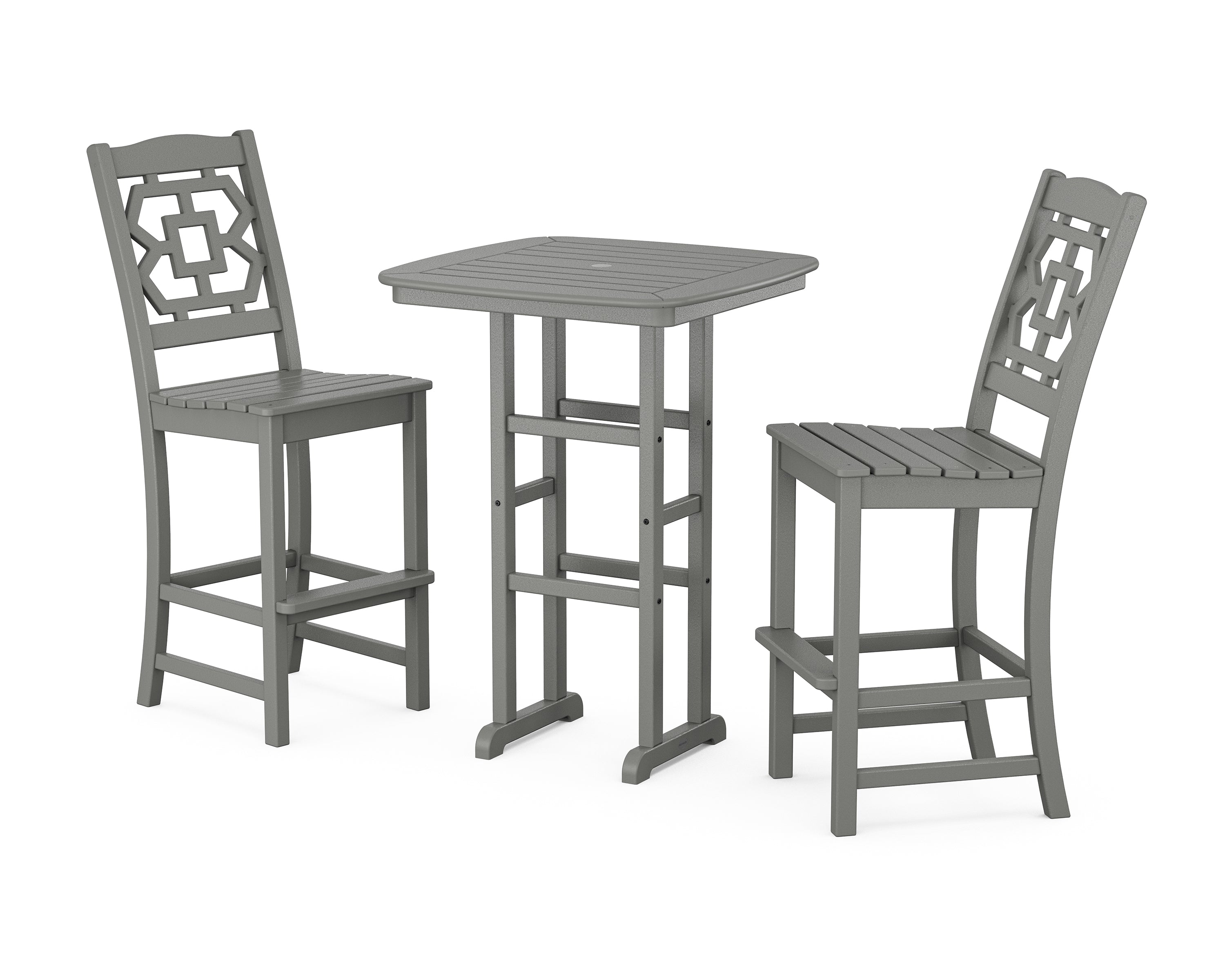 Martha Stewart by POLYWOOD Chinoiserie 3-Piece Bar Set in Slate Grey