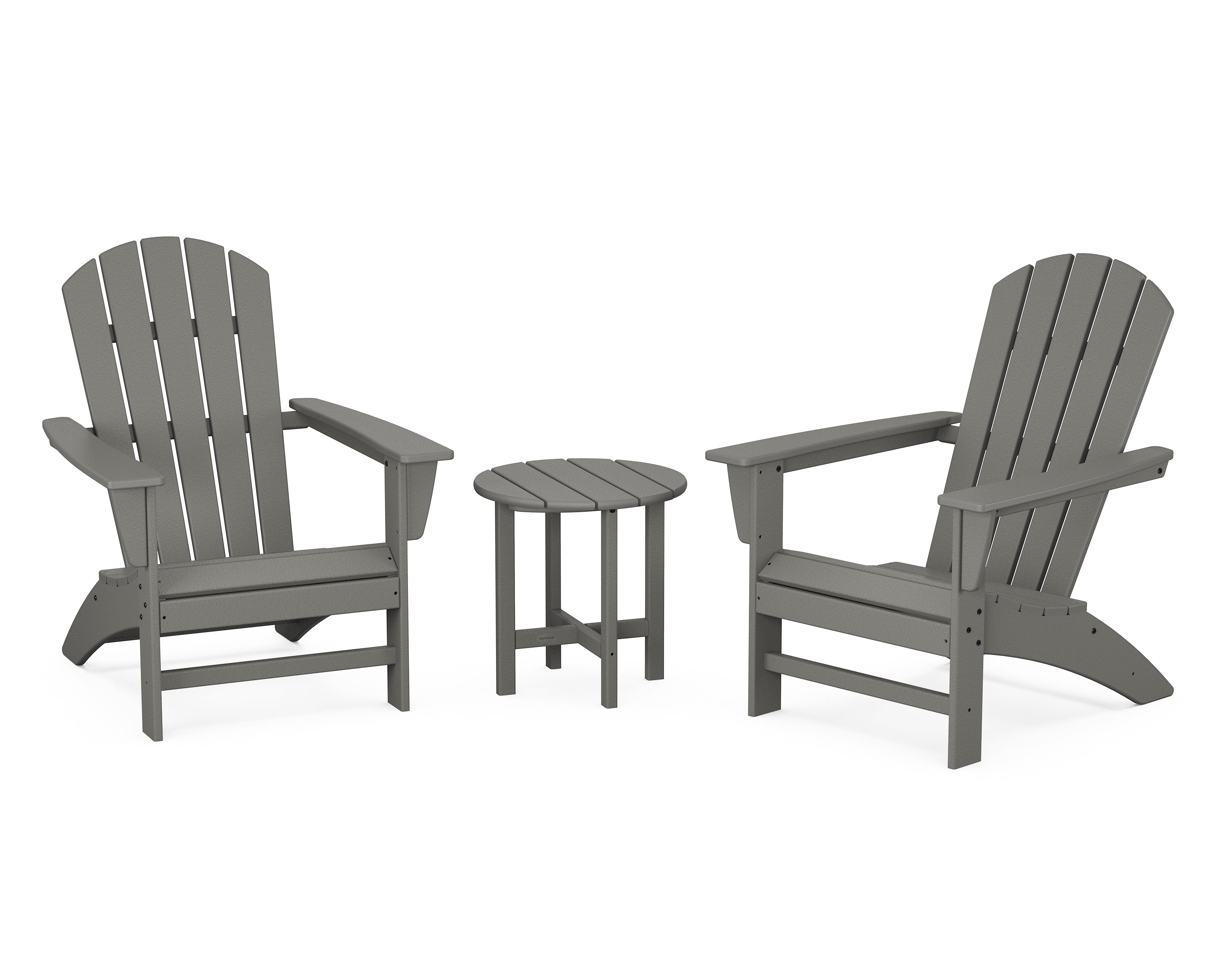 POLYWOOD® Nautical 3-Piece Adirondack Set in Slate Grey