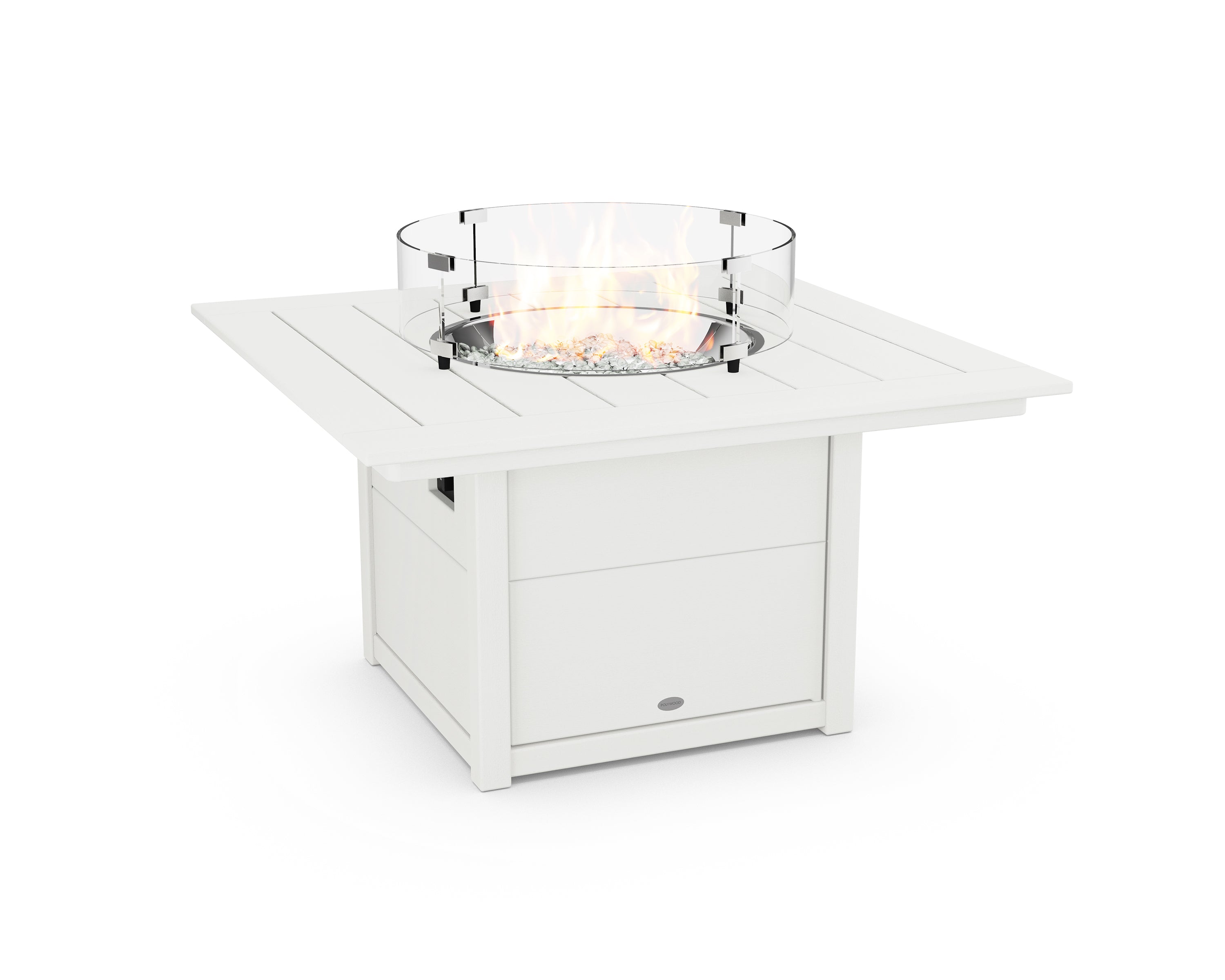 POLYWOOD Square 42" Fire Pit Table in Vintage White