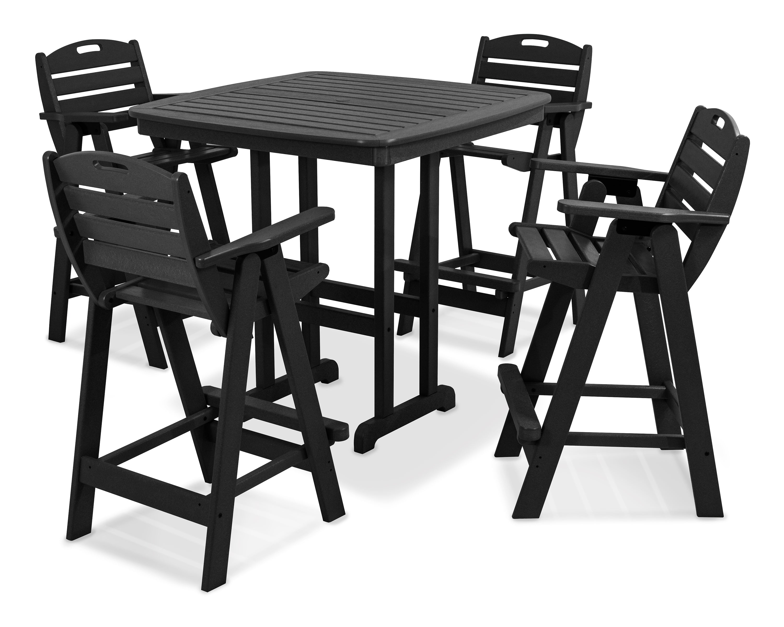 POLYWOOD® Nautical 5-Piece Bar Set in Black