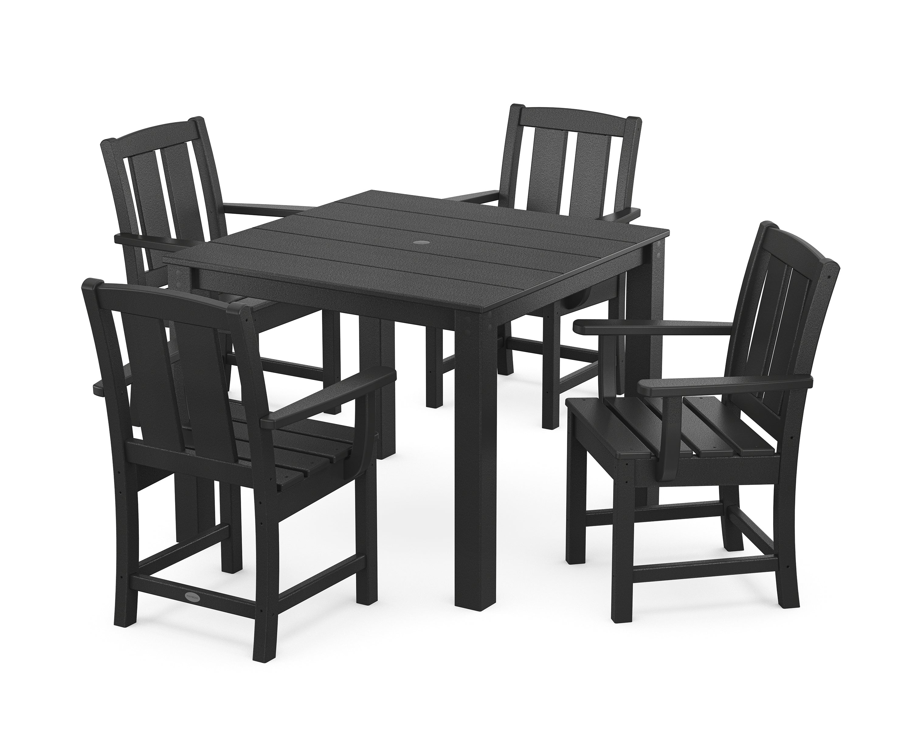 POLYWOOD Mission 5-Piece Parsons Dining Set in Black