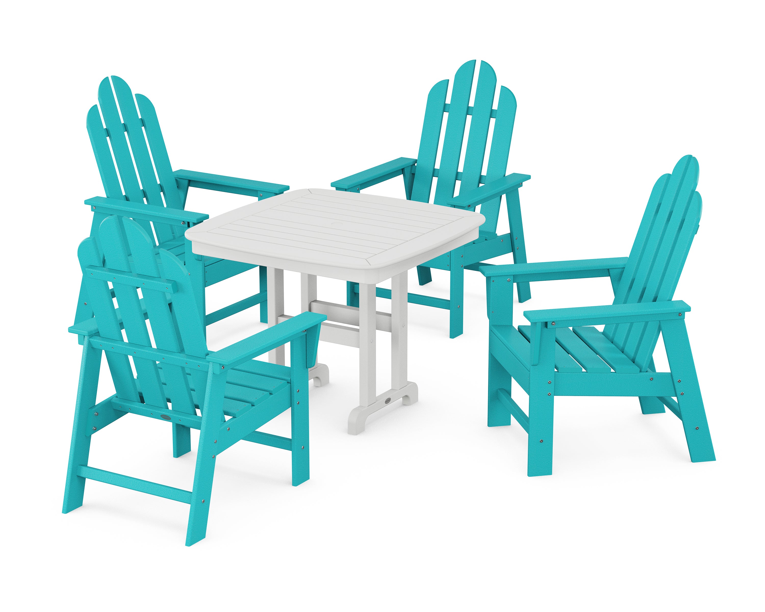 POLYWOOD Long Island 5-Piece Dining Set in Aruba / White