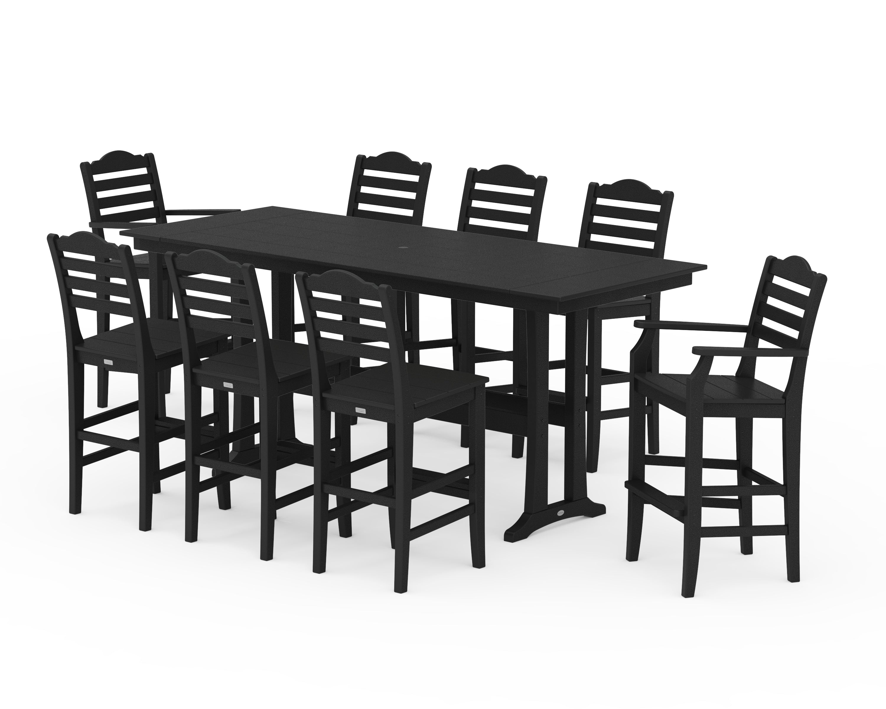 Draper James™ by POLYWOOD Savannah 9-Piece Farmhouse Bar Set with Trestle Legs in Black
