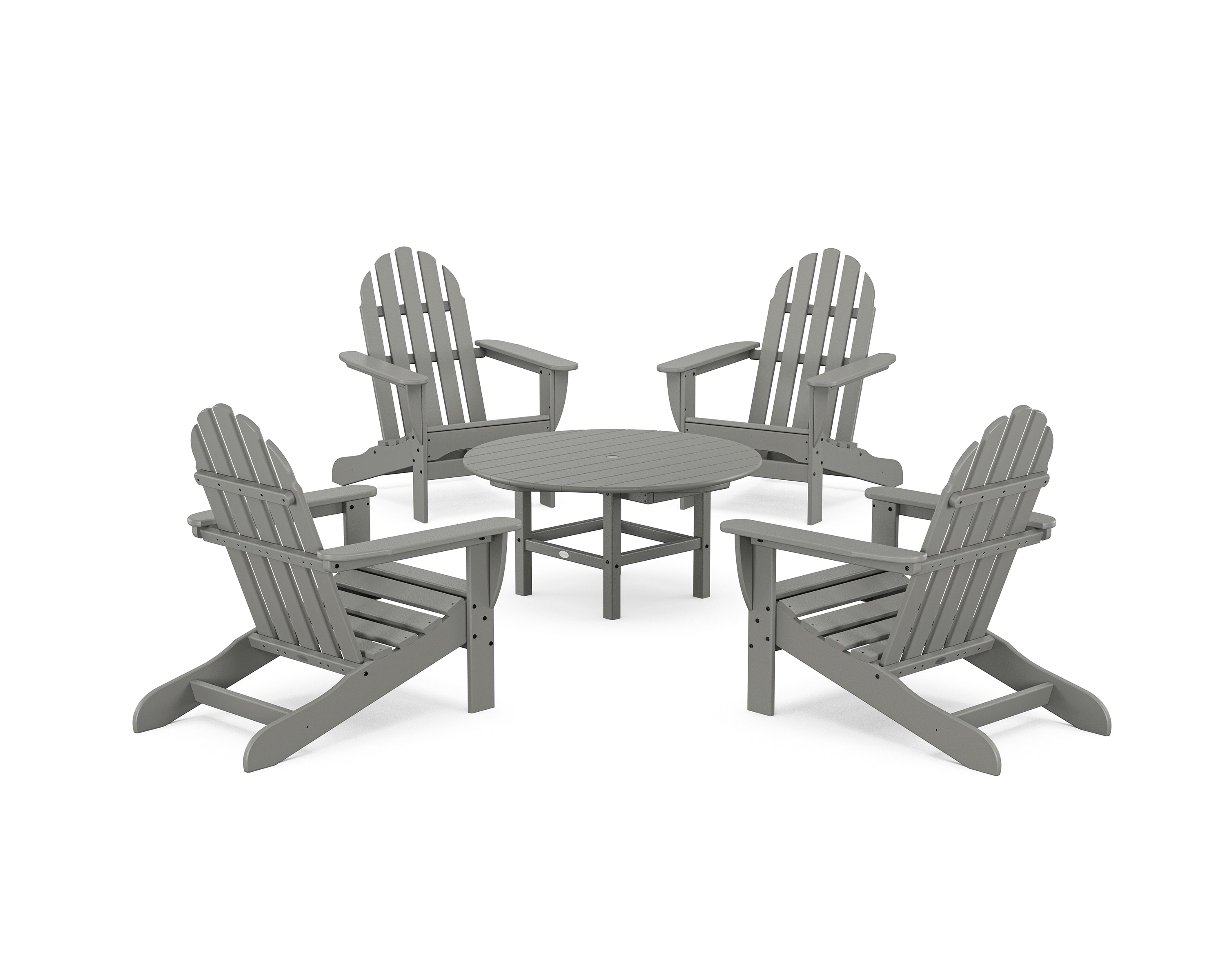 POLYWOOD® Classic Adirondack 5-Piece Conversation Set in Slate Grey