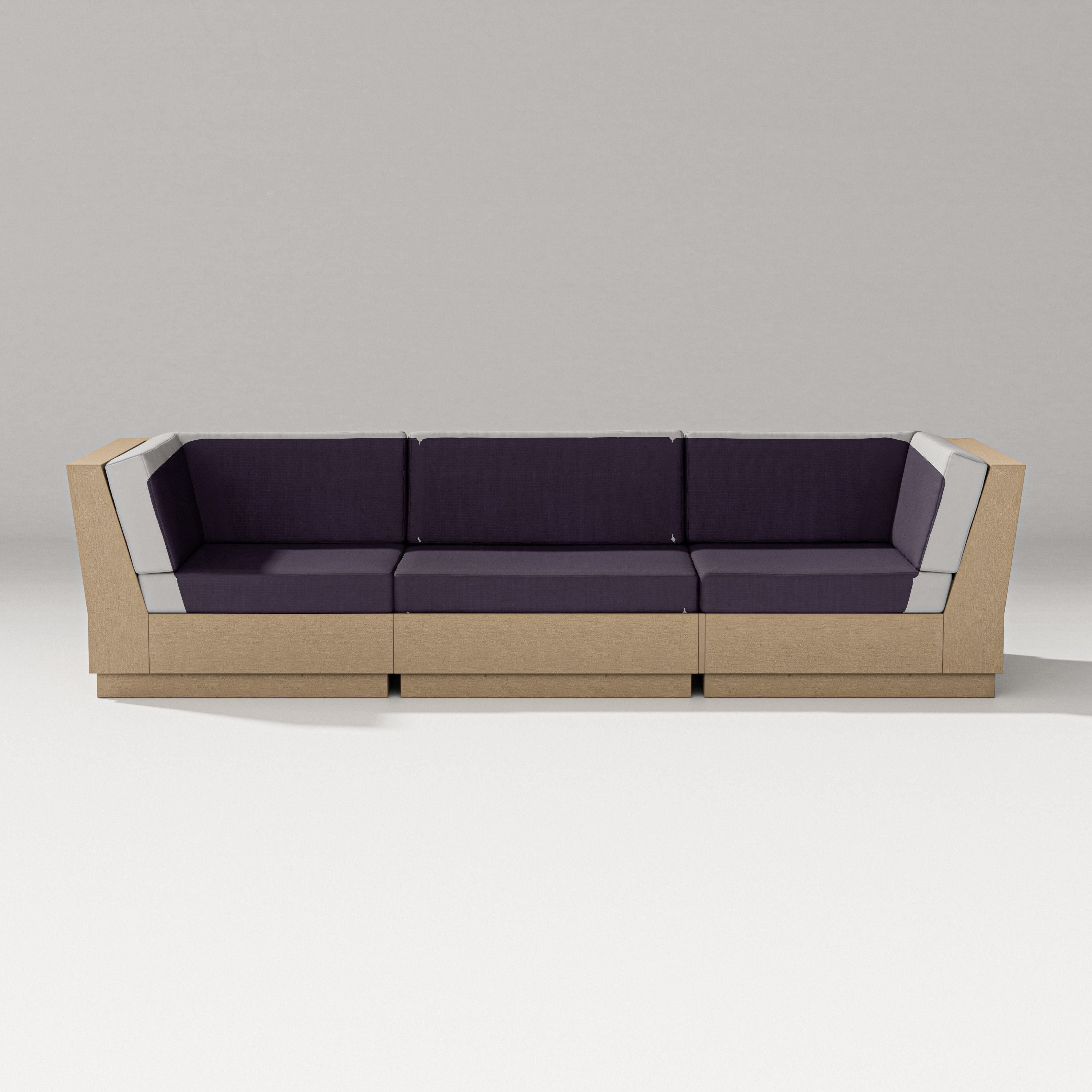 PW Designer Series Elevate Sofa Sectional in Vintage Sahara / Navy Linen