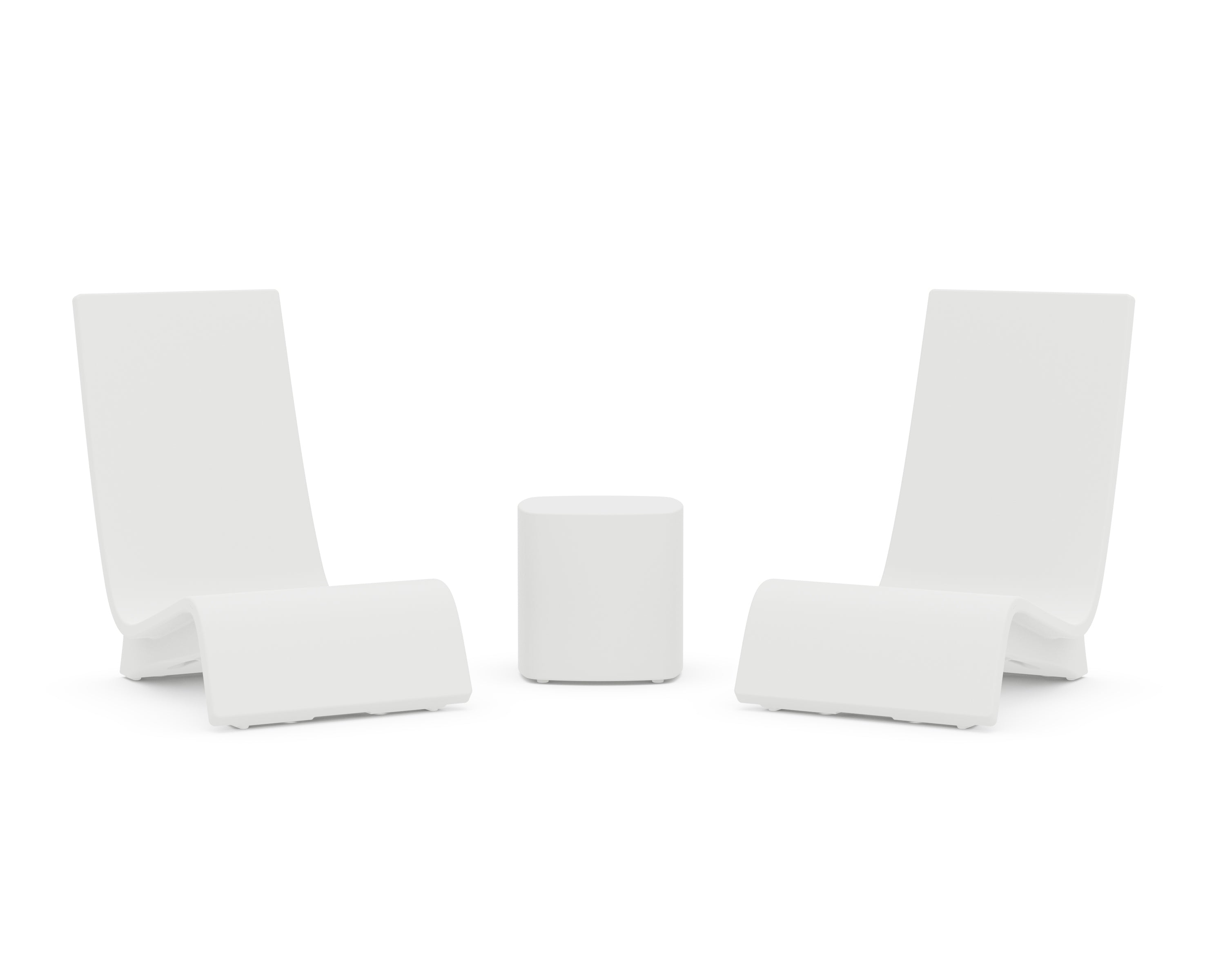 POLYWOOD Laguna 3-Piece In-Pool Chair Lounge Set in White