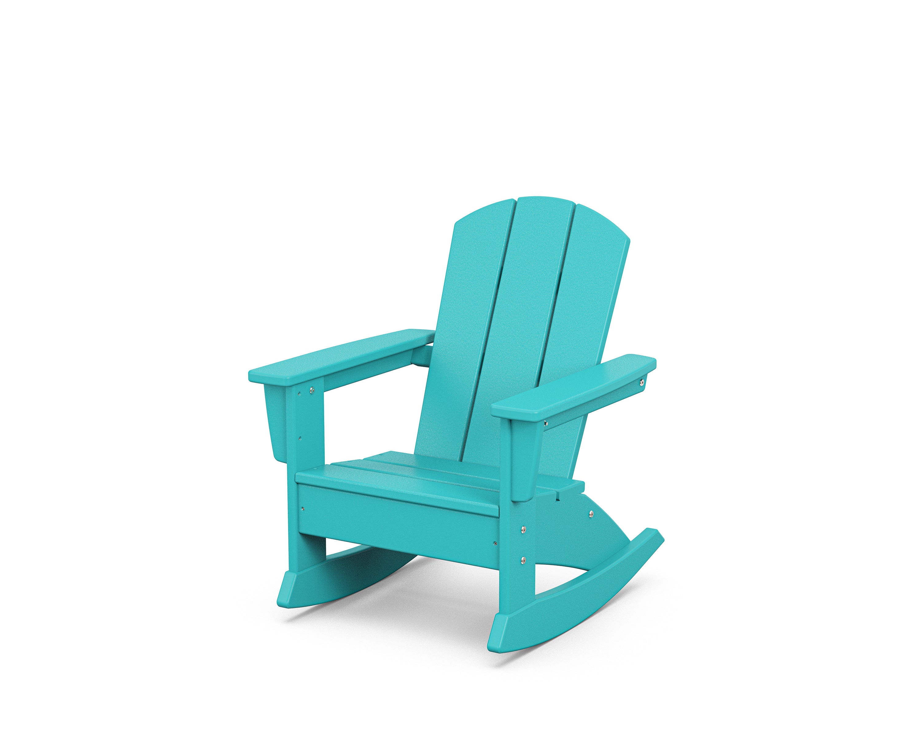 POLYWOOD Kids Nautical Adirondack Rocking Chair in Aruba