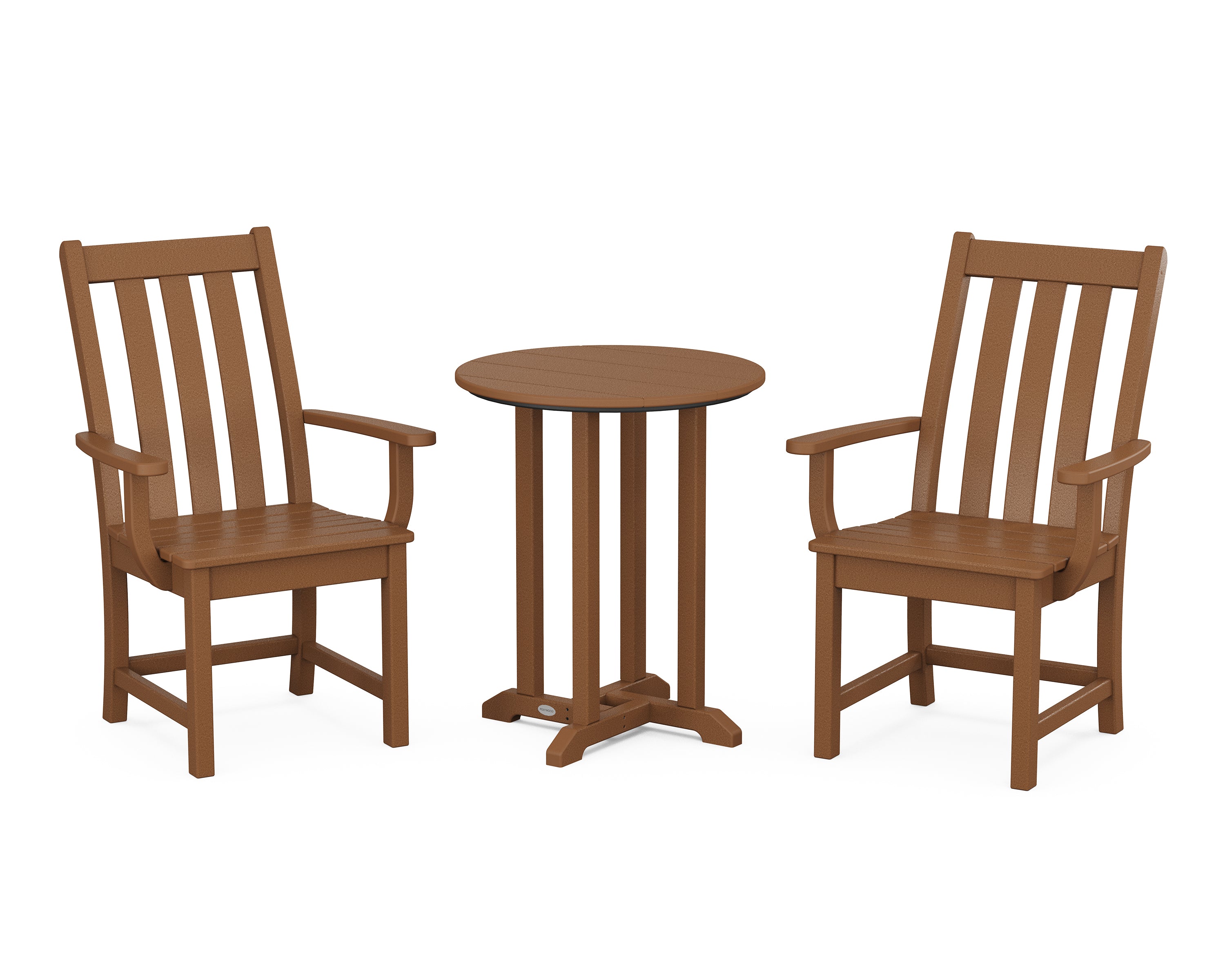 POLYWOOD Vineyard 3-Piece Round Bistro Dining Set in Teak