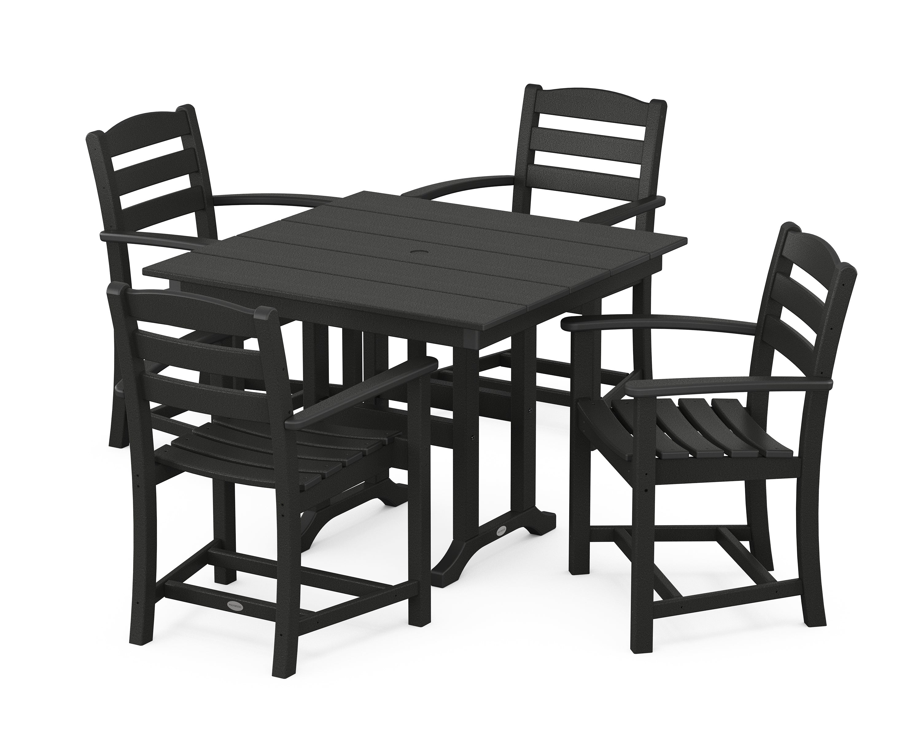 POLYWOOD La Casa Café 5-Piece Farmhouse Dining Set in Black