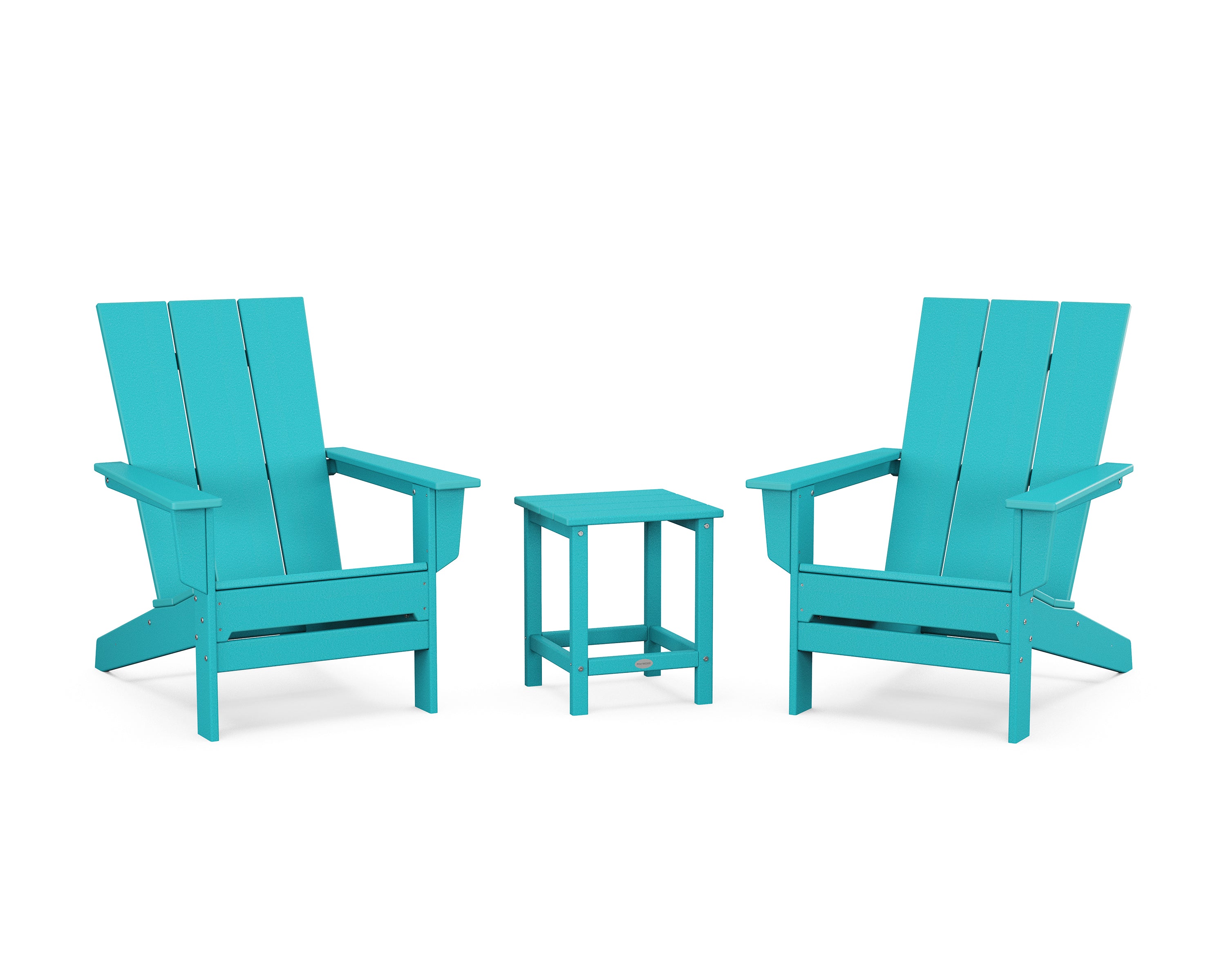POLYWOOD 3-Piece Modern Studio Adirondack Set in Aruba