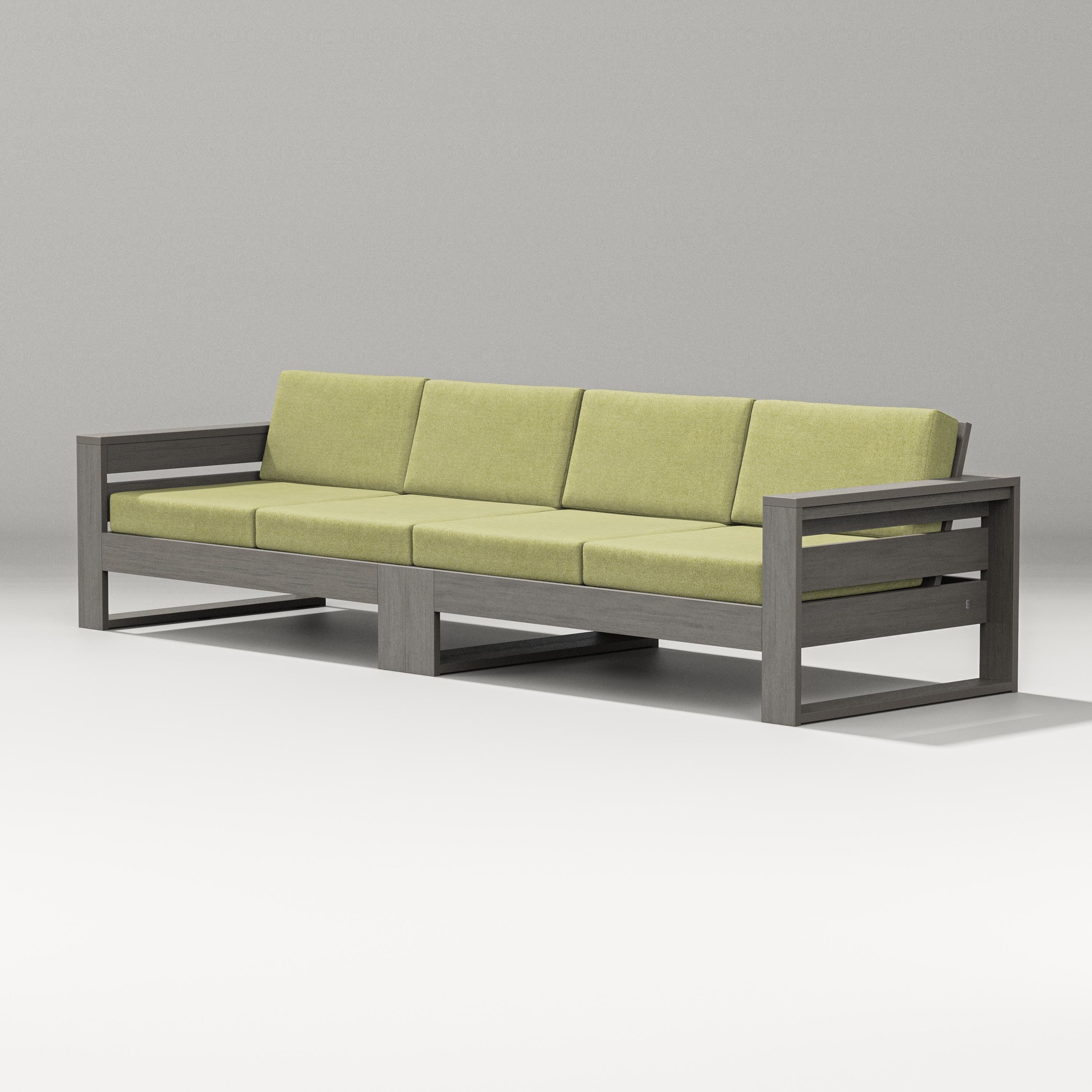 PW Designer Series Latitude Straight Sectional in Driftwood / Chartreuse Boucle