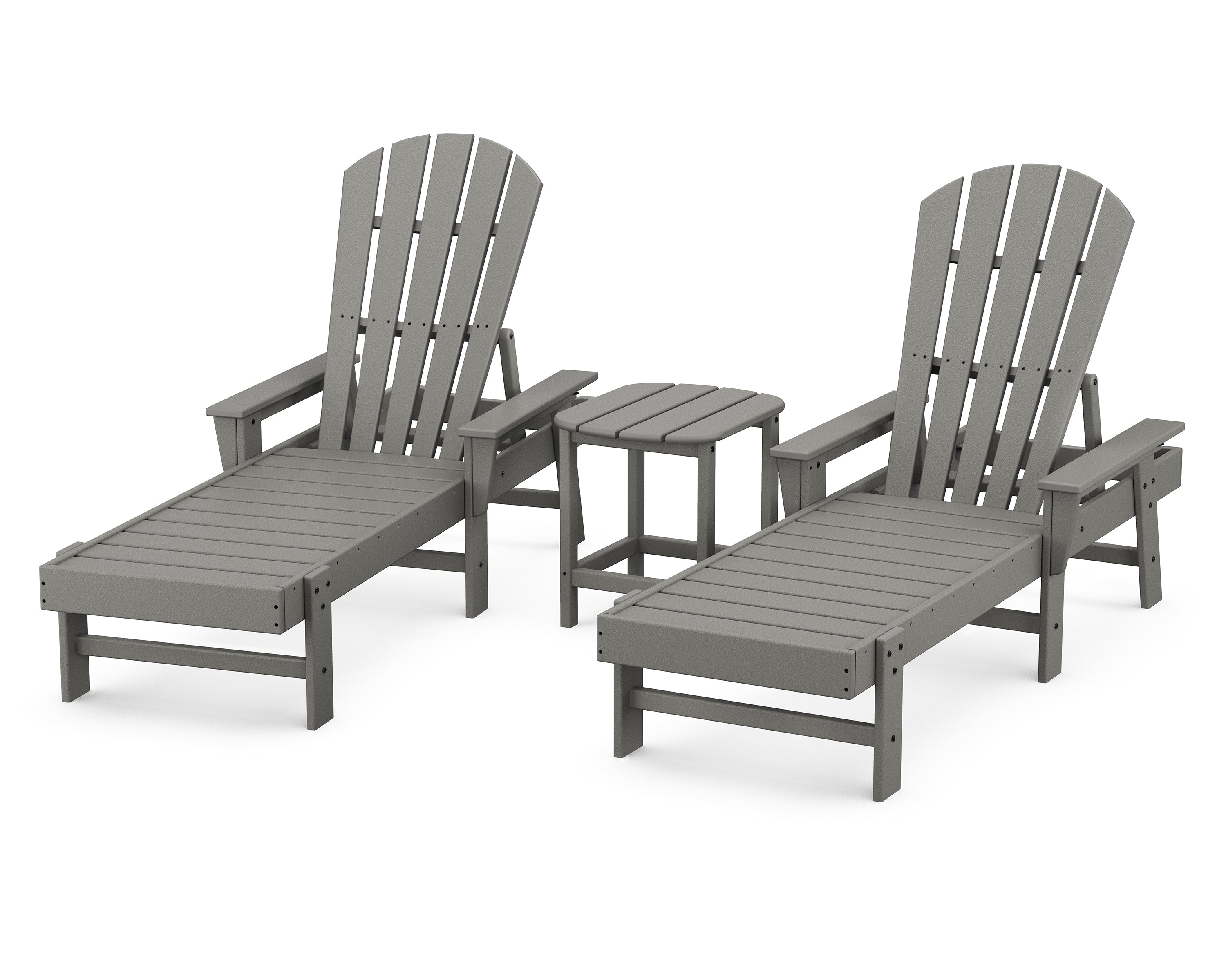 POLYWOOD South Beach Chaise 3-Piece Set in Slate Grey