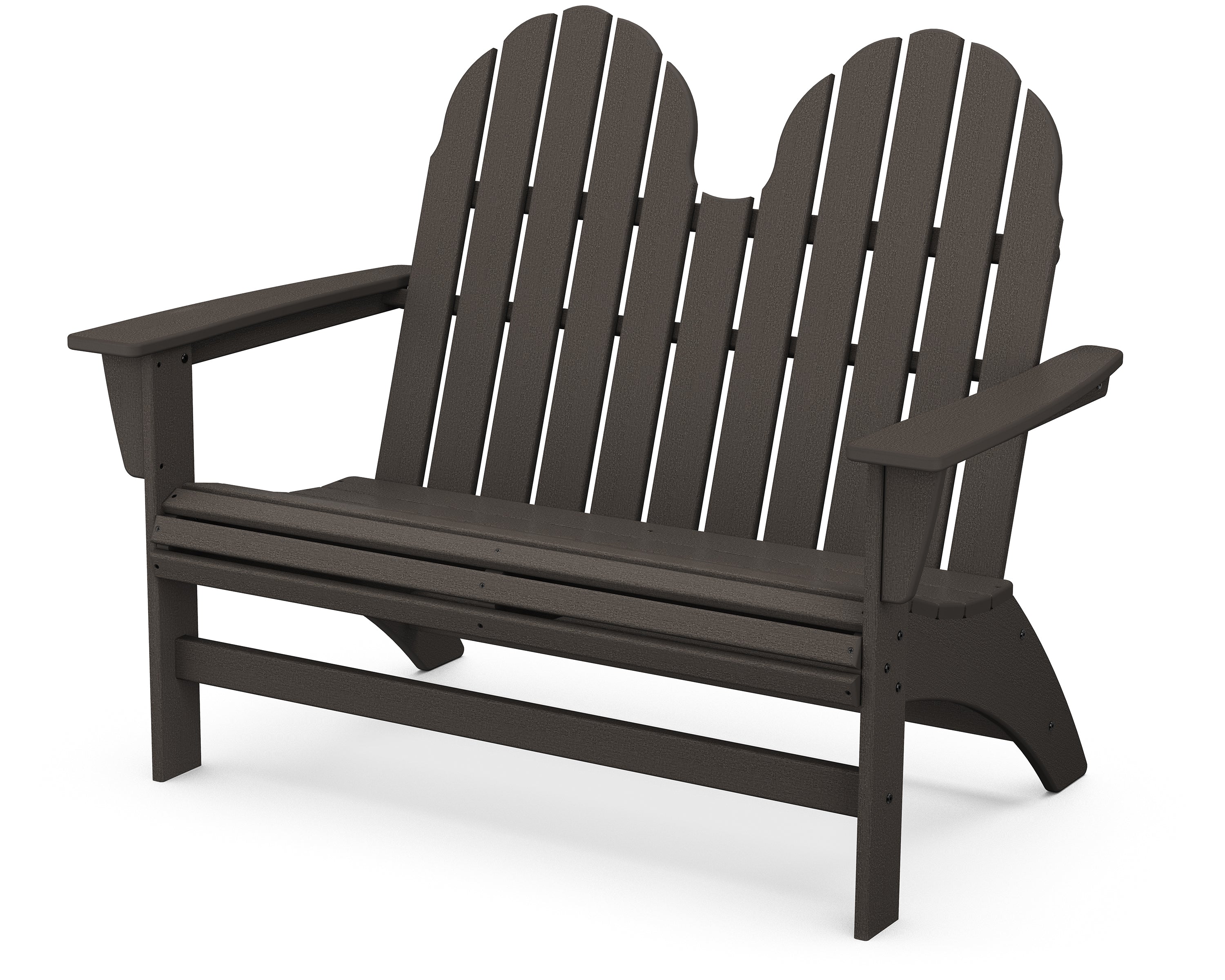 POLYWOOD Vineyard 48" Adirondack Bench in Vintage Coffee