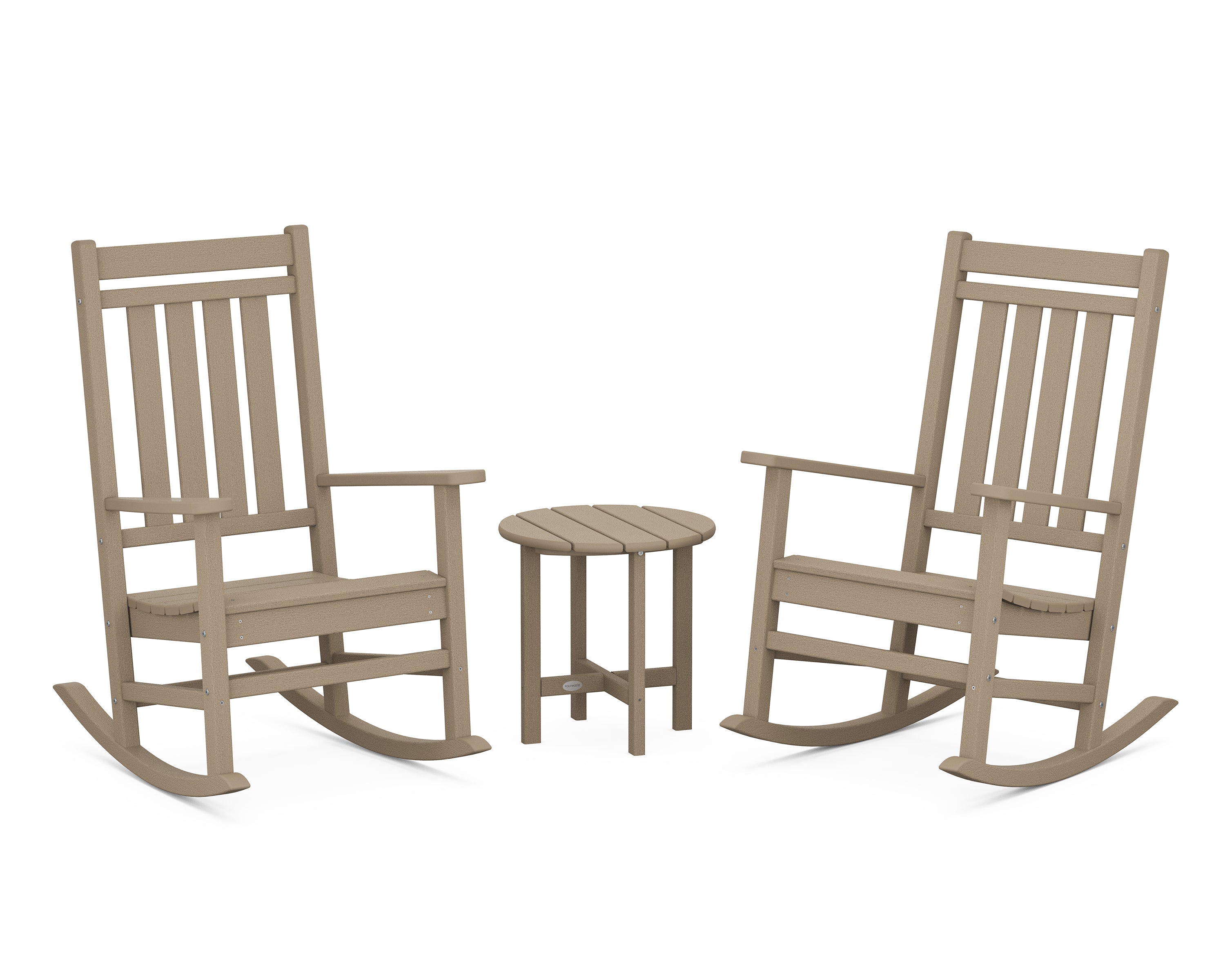 POLYWOOD Estate 3-Piece Rocking Chair Set in Vintage Sahara