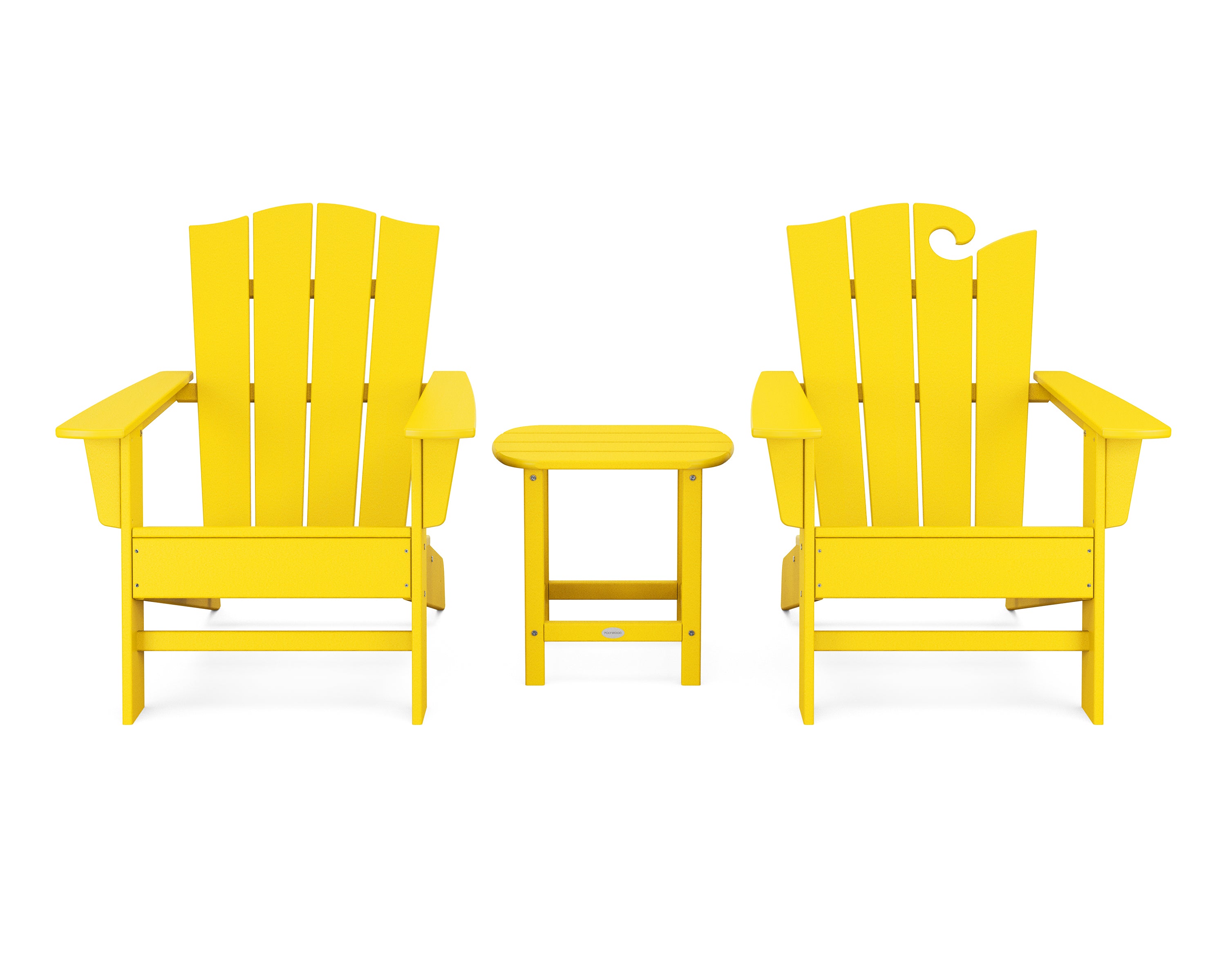 POLYWOOD Wave Collection 3-Piece Set in Lemon