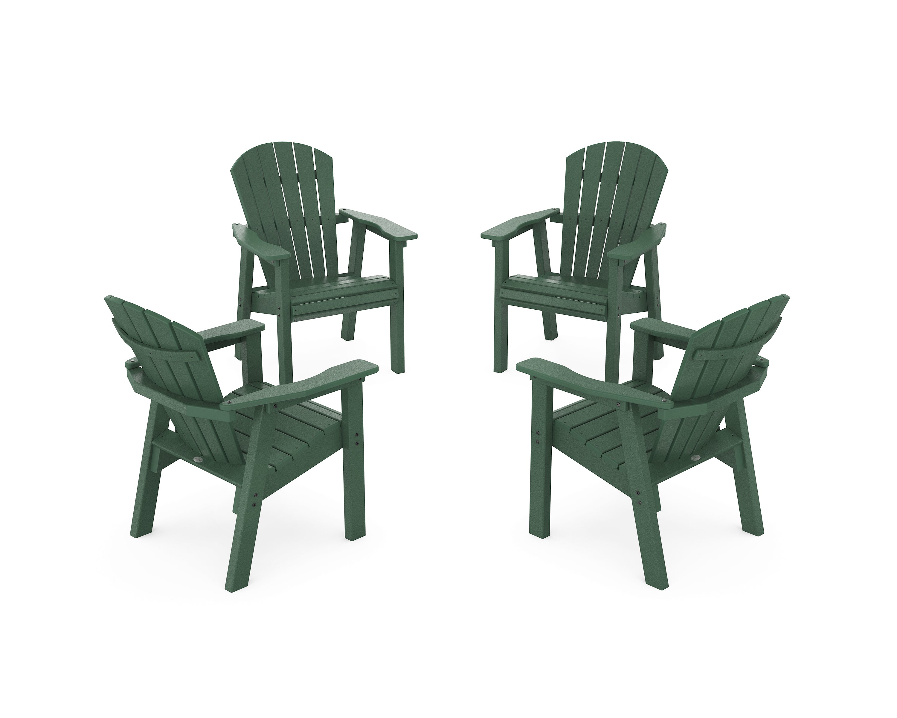 POLYWOOD Seashell 4-Piece Upright Adirondack Conversation Set in Green