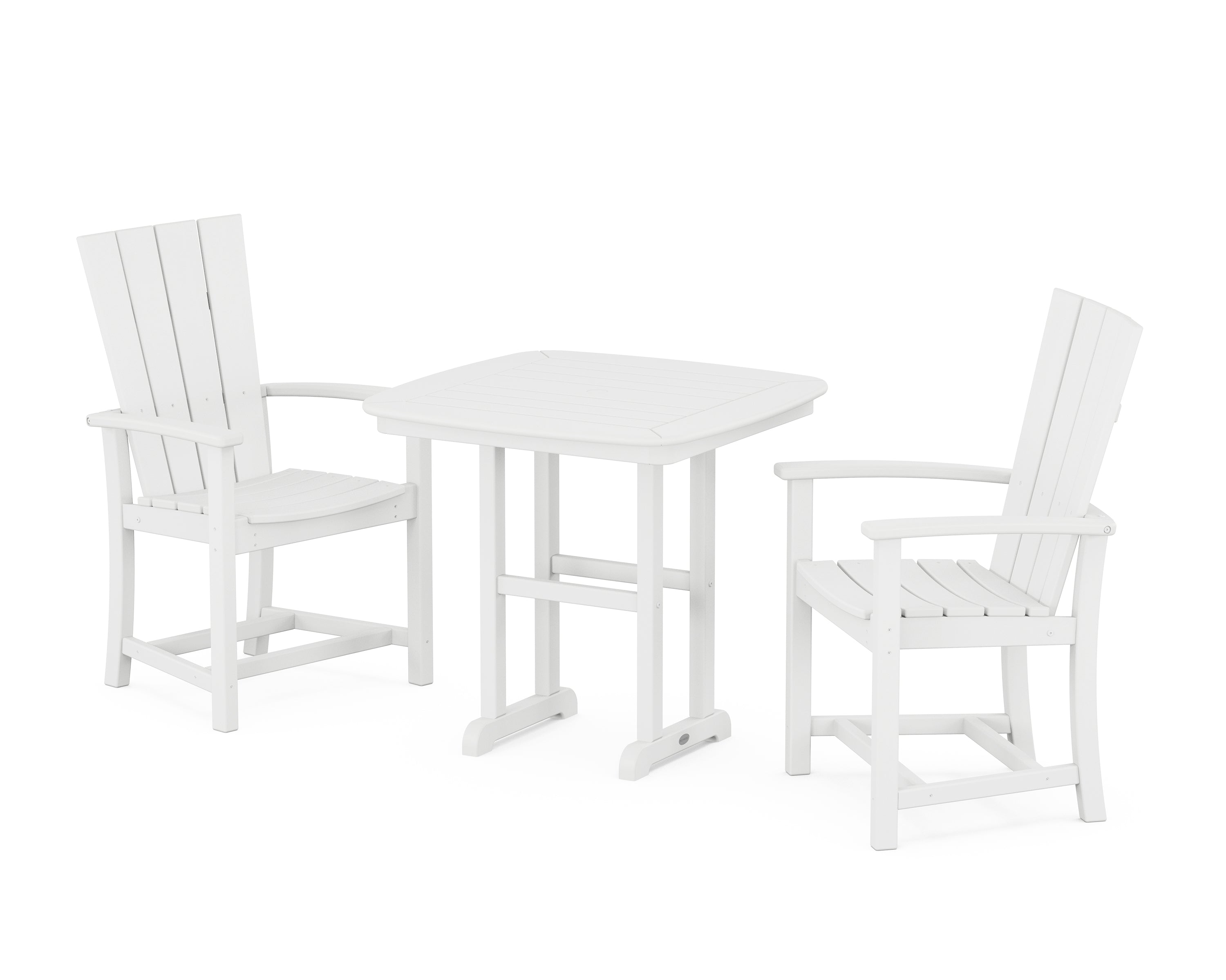 POLYWOOD Quattro 3-Piece Dining Set in White