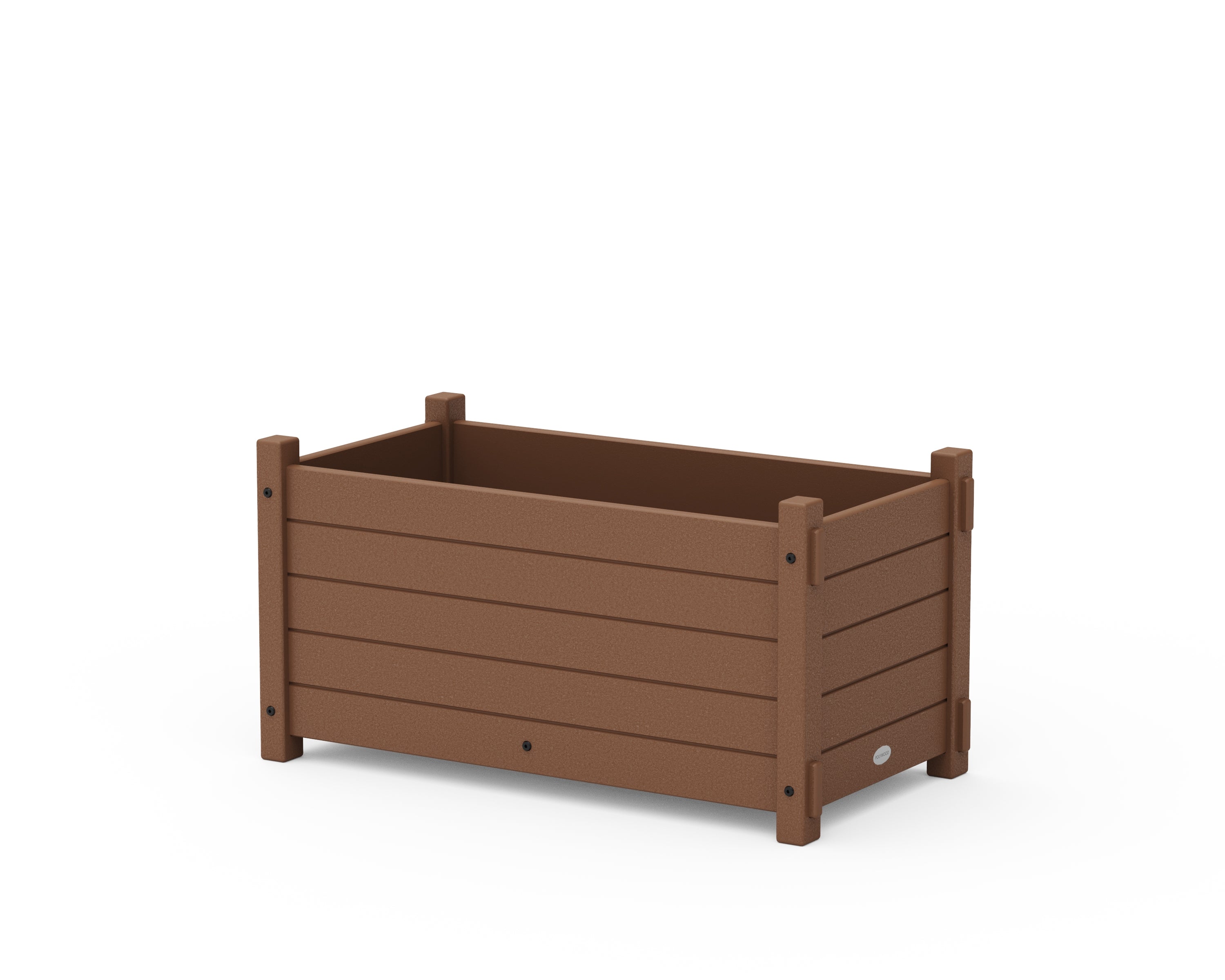 POLYWOOD Nautical Rectangle Double Planter Box in Teak