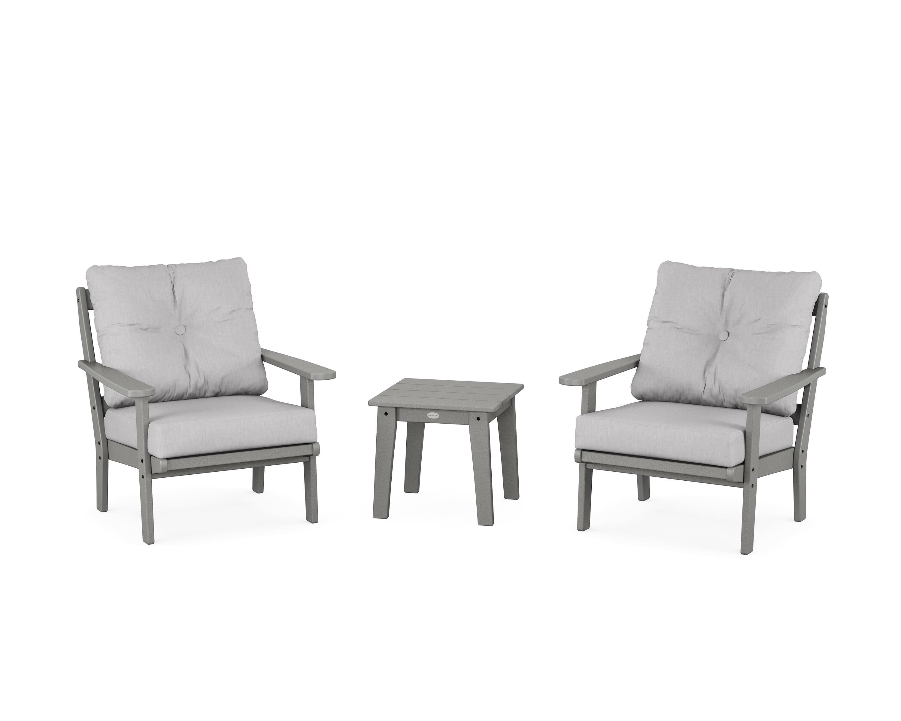 POLYWOOD Mission 3-Piece Deep Seating Set in Slate Grey / Granite