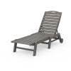 POLYWOOD Nautical Chaise with Wheels in Driftwood