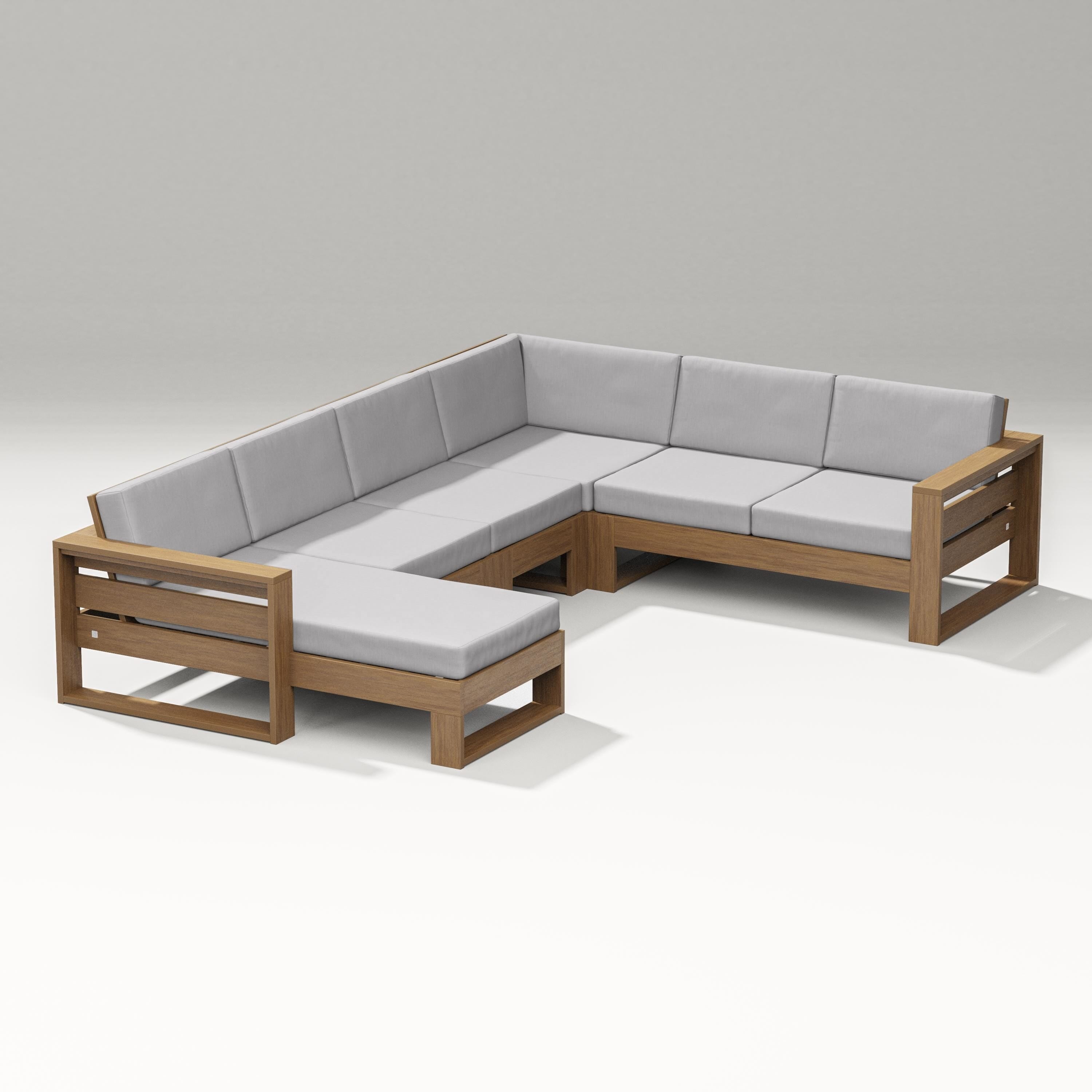 PW Designer Series Latitude Corner Sectional with Left Chaise in Natural / Granite