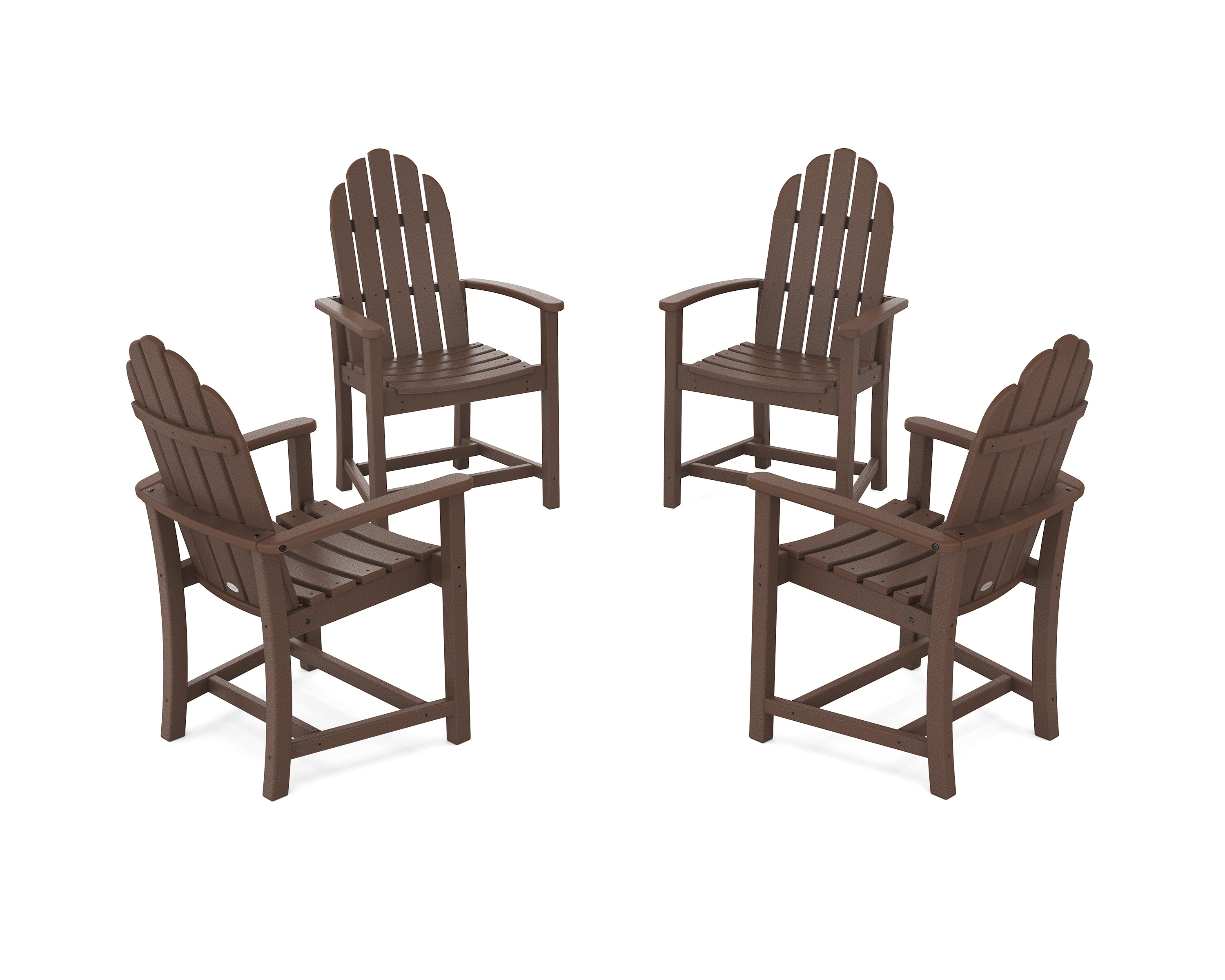 POLYWOOD Classic 4-Piece Upright Adirondack Conversation Set in Mahogany