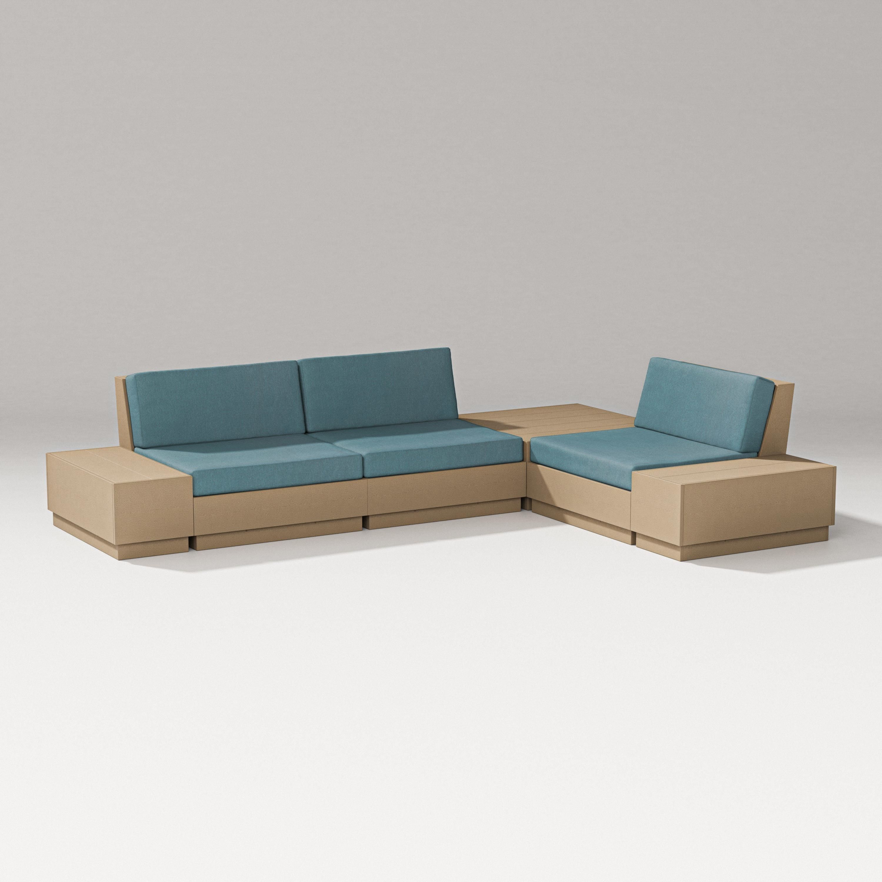 PW Designer Series Elevate 6-Piece Corner Sectional in Vintage Sahara / Ocean Teal