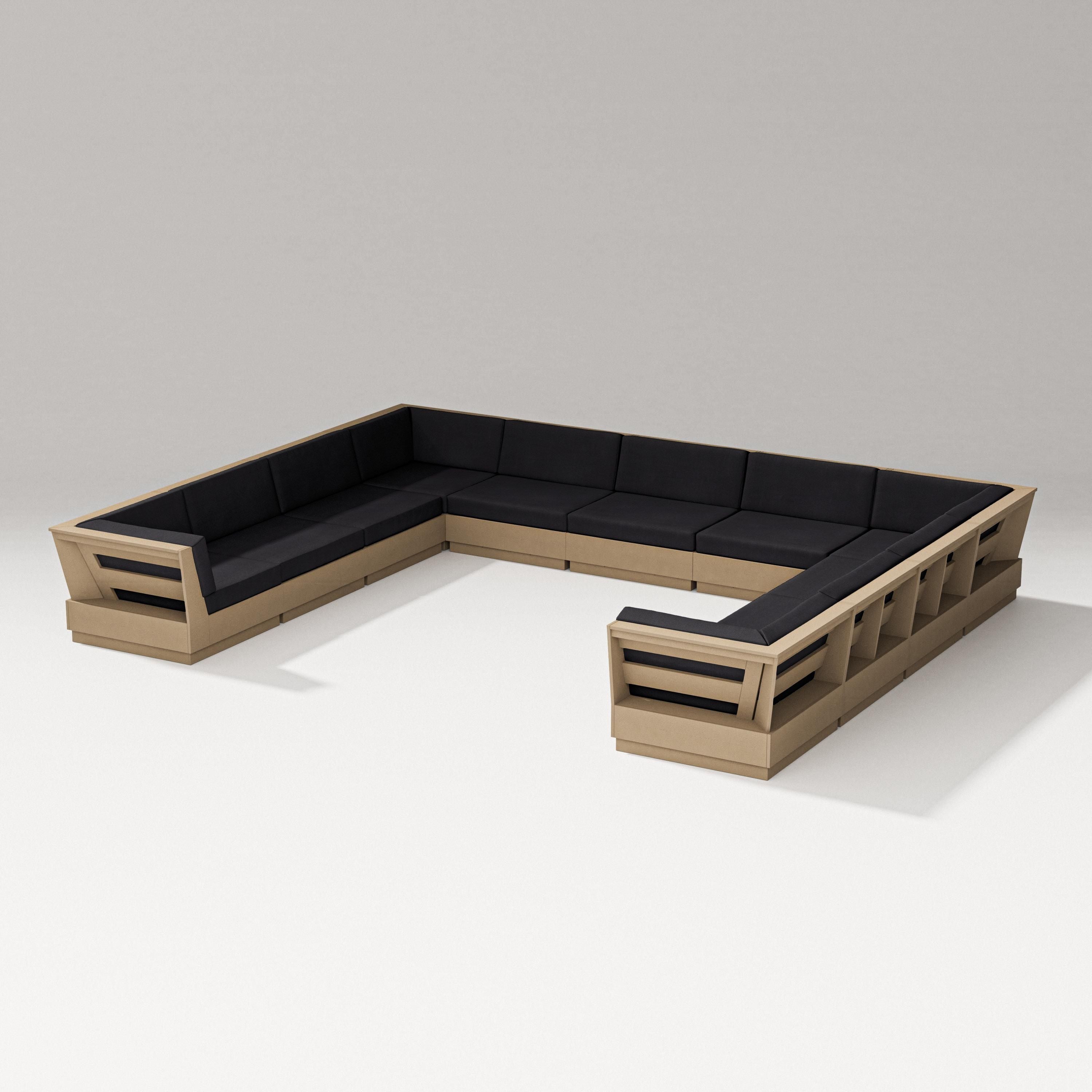 PW Designer Series Elevate Large U-Shaped Sectional in Vintage Sahara / Midnight Linen