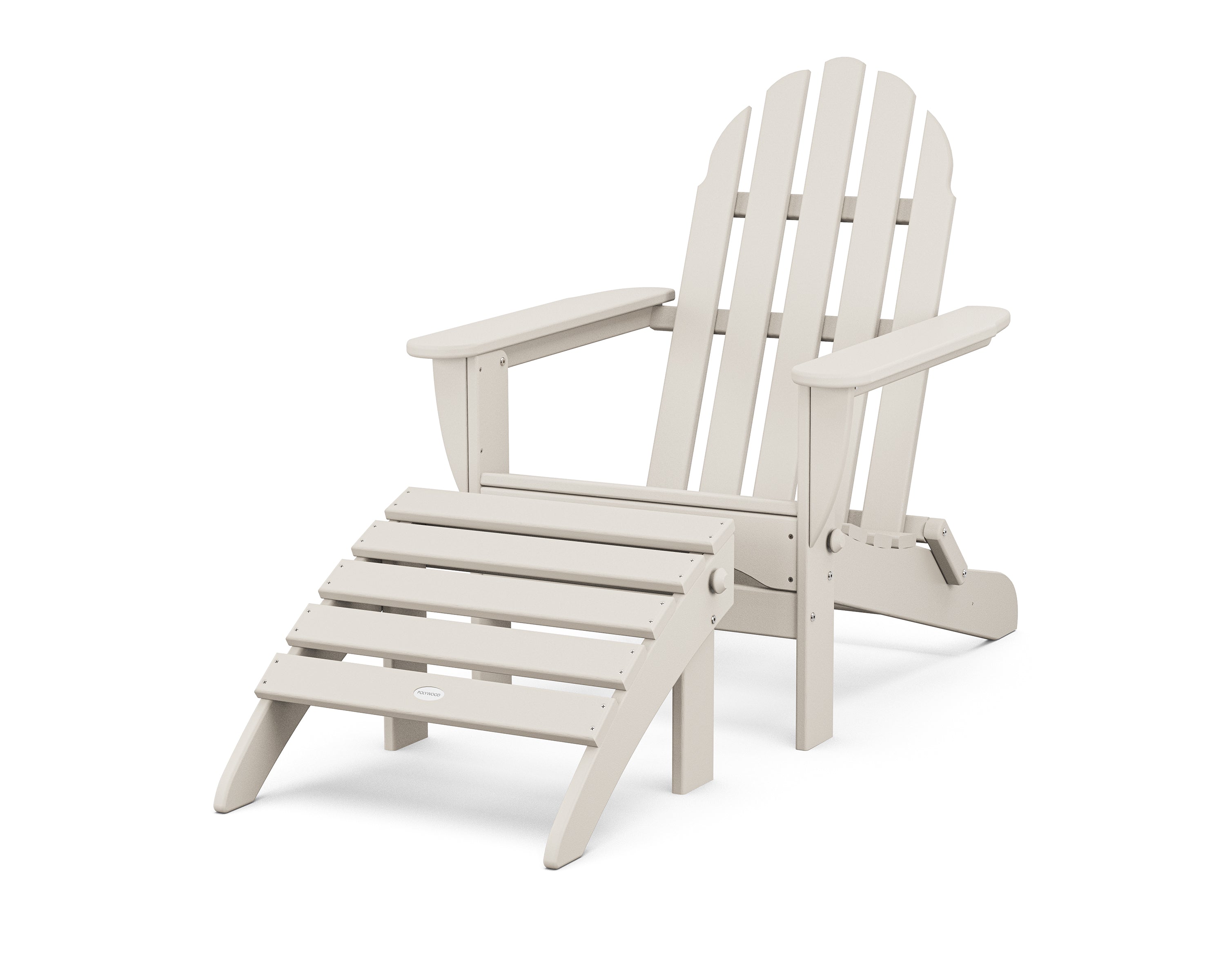 POLYWOOD Classic Adirondack 2-Piece Set in Sand