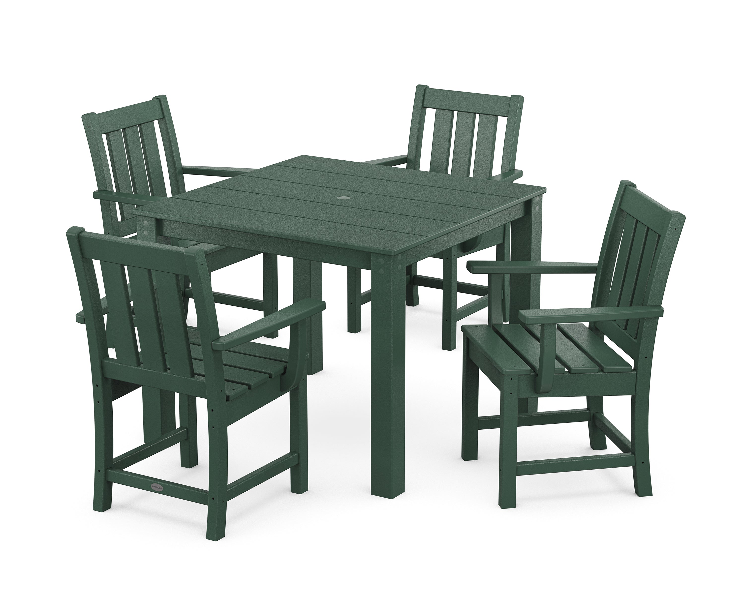 POLYWOOD Oxford 5-Piece Parsons Dining Set in Green