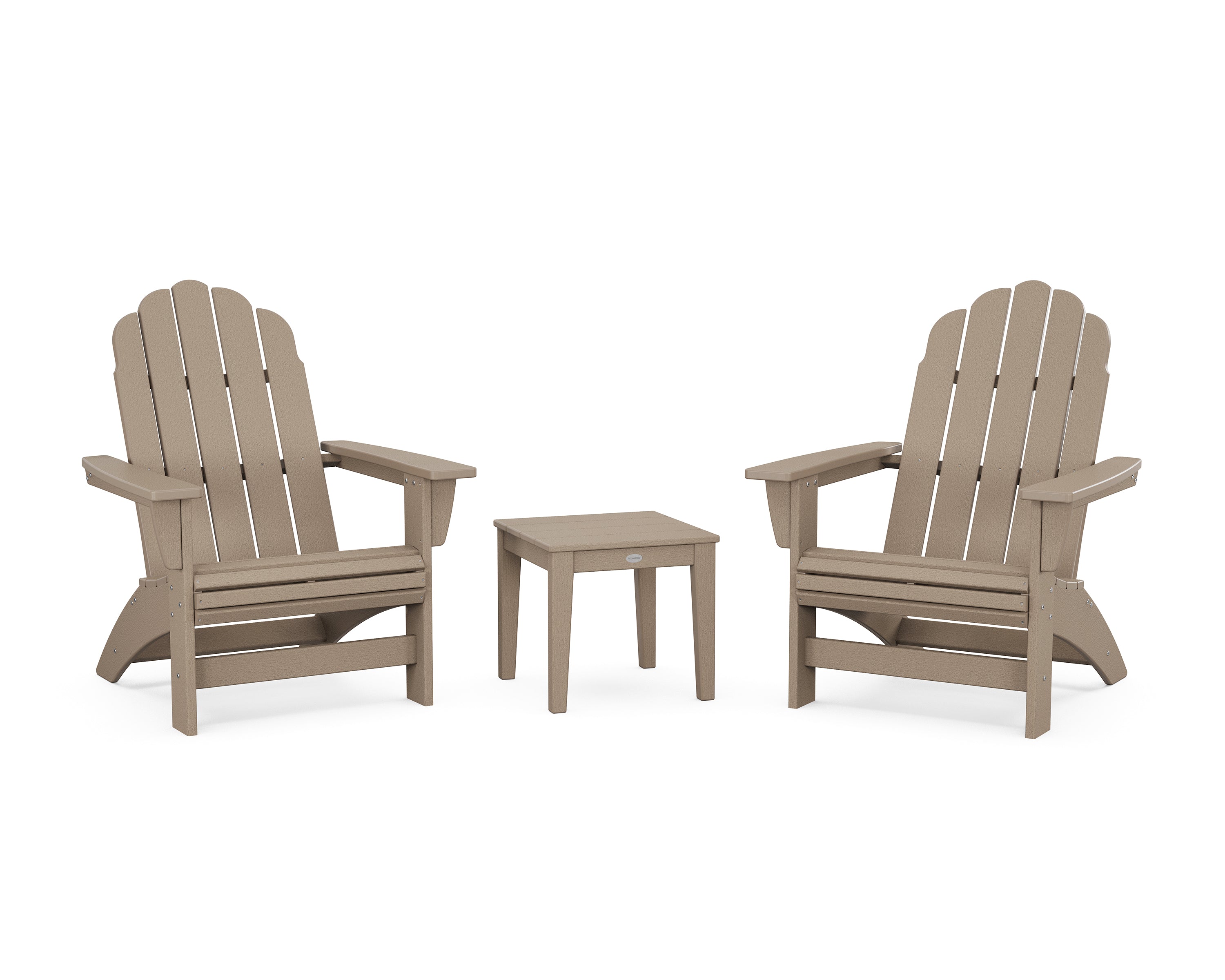 POLYWOOD 3-Piece Vineyard Grand Adirondack Set in Vintage Sahara